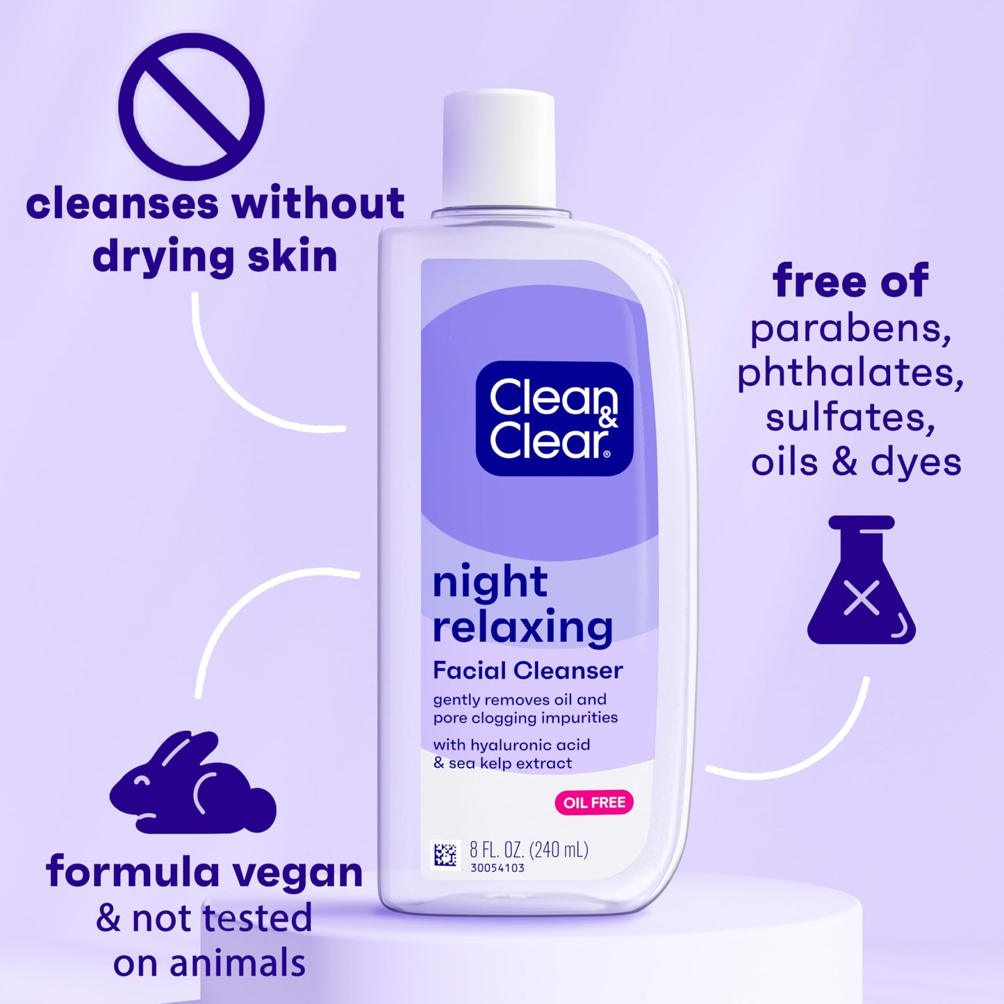 Clean & Clear Night Relaxing Deep Cleaning Face Wash, 8 Fluid Ounce