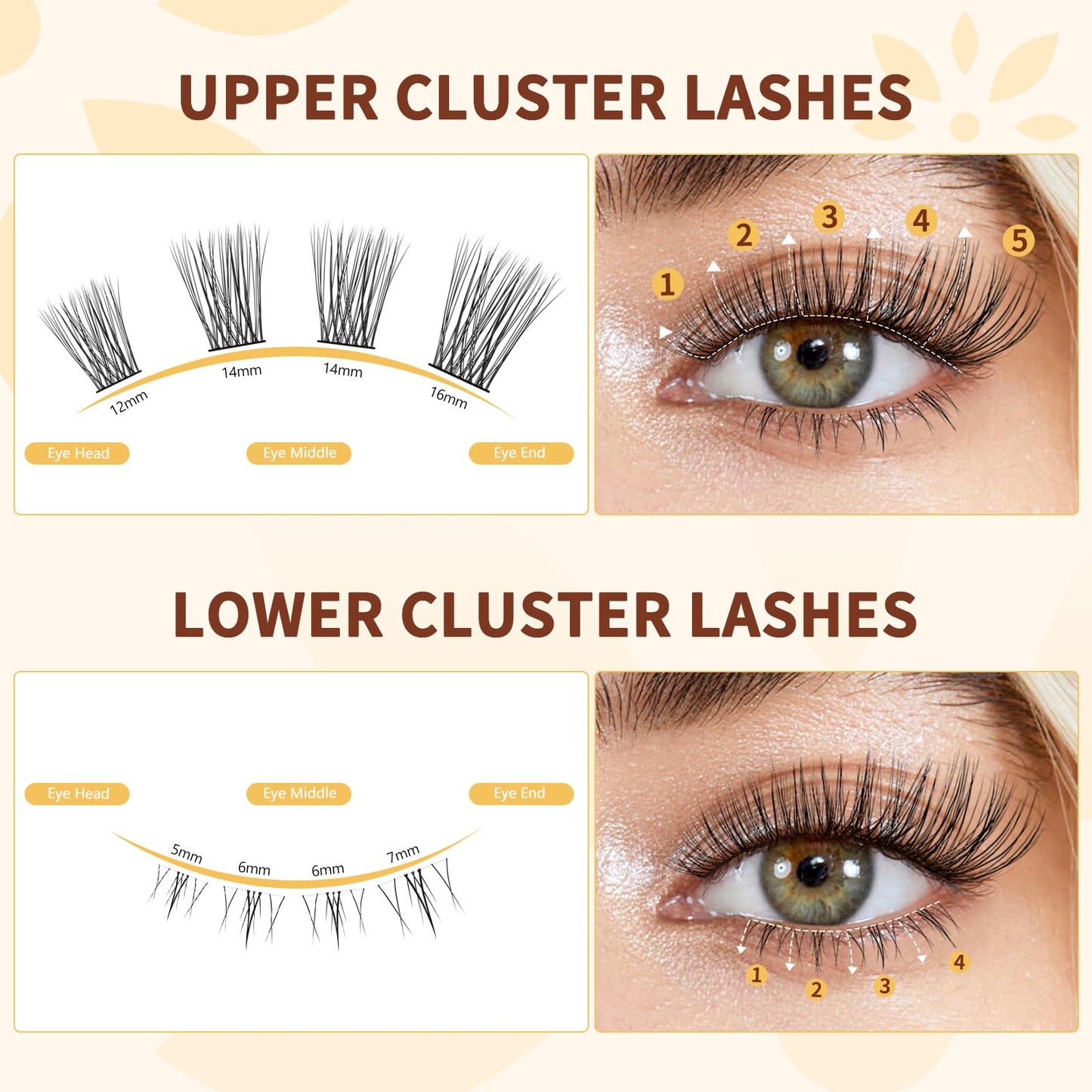 QUEWEL Cluster Lashes Kit Upper and Lower Eyelash Clusters with Long-Lasting Lash Clusters Bond, DIY Lash Extensions Can Be Completed In Three Steps, and Beginners Can Easily Use(Easy 01-MIX)