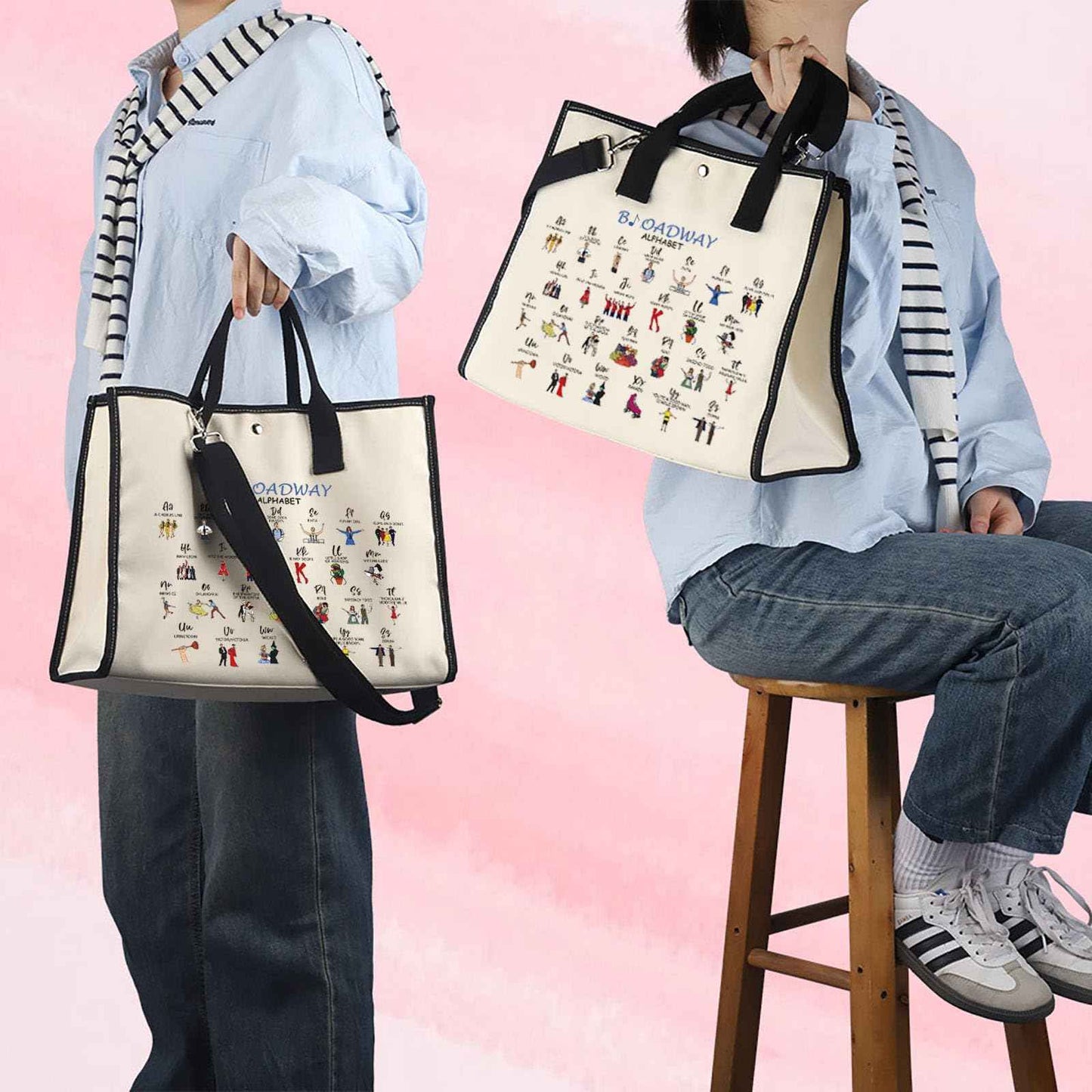 MNIGIU Musical Tote Bag Musical Lover Gift M-usical Theatre Gift M-usical Merch Mus-ical G-ift