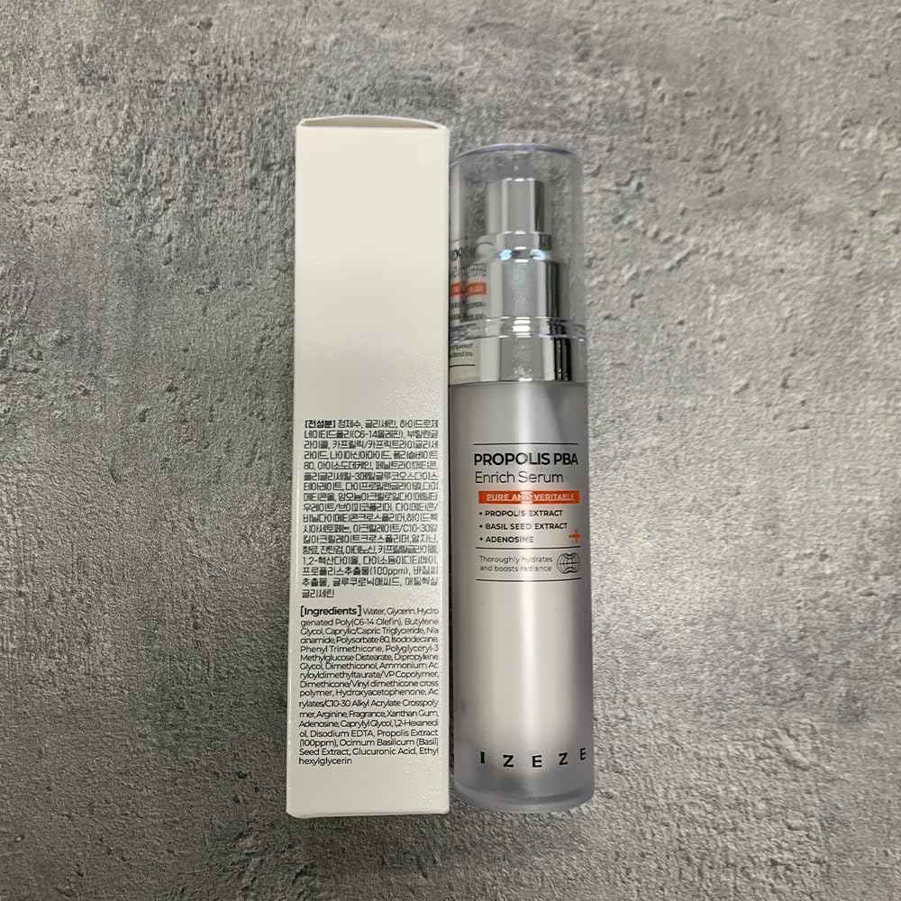 IZEZE PROPOLIS PBA Enrich Serum 1.01 fl.oz, 30 ml | Rich Nourishment for Glow Skin, Deep Hydration, Korean Skincare Niacinamide Serum, Skin Elasticity