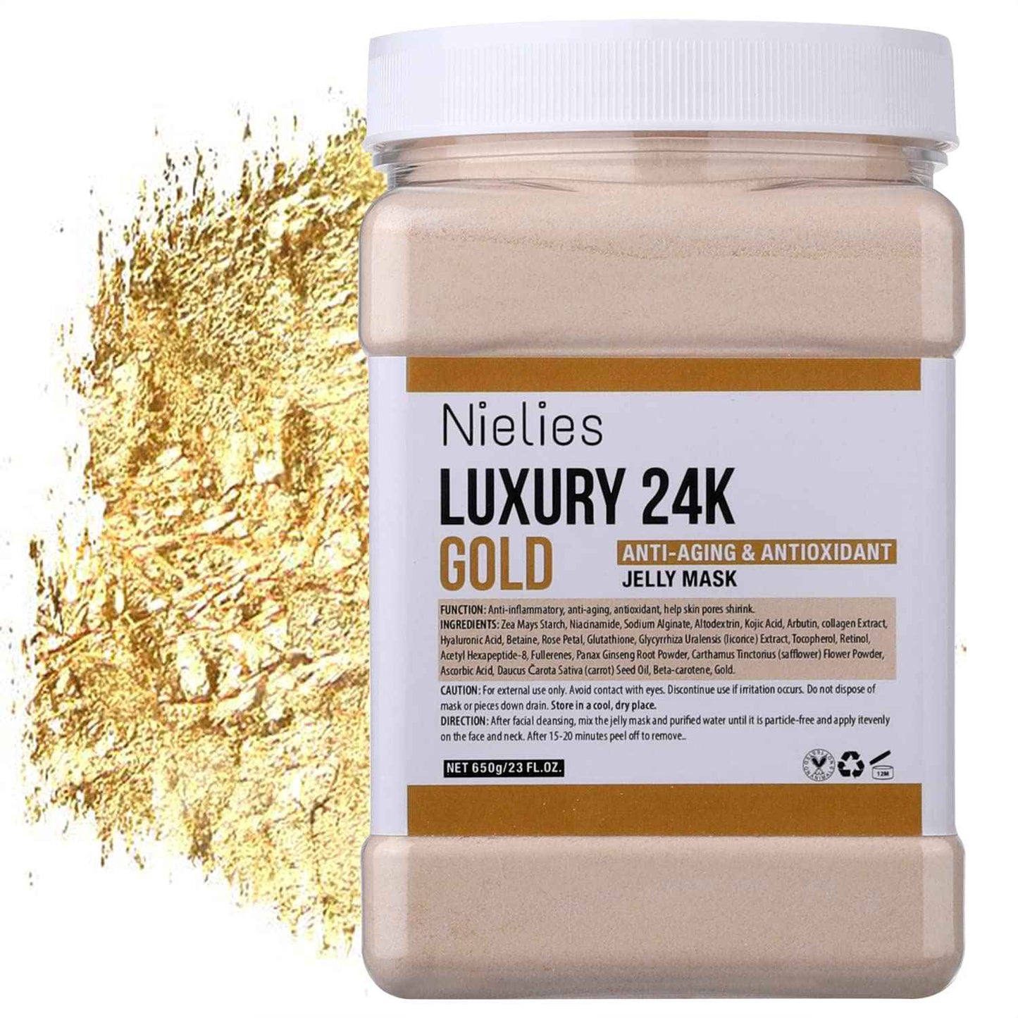 Nielies Jelly Face Mask For Facials | Bundle of 24K Gold & Vampire+ Hyaluronic Acid Hydrating And Brightening HydroJelly Masks | Vajacial