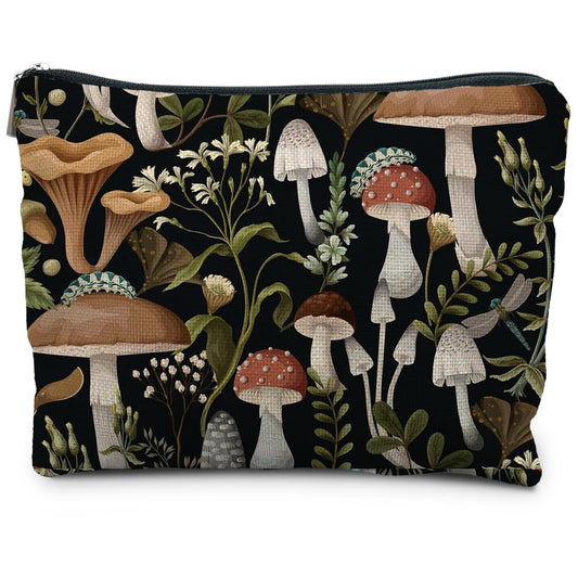 RYYCDOI Cottagecore Mushroom Makeup Bag, Mushroom Gifts for Women, Botanical Mushroom Cosmetic Bags Toiletry Bag for Women, Gifts for Mushroom Lovers, Mushroom Stuff, Mushroom Accessories for Women