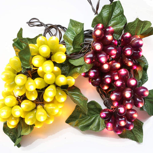 LIDORE Grape Vine String Lights, 100 LED Grape Lights, Fruit String Lights for Kitchen, Wine Cabinet, Home Decoration, 10 Cluster Purple and Green Grapes Christmas Lights