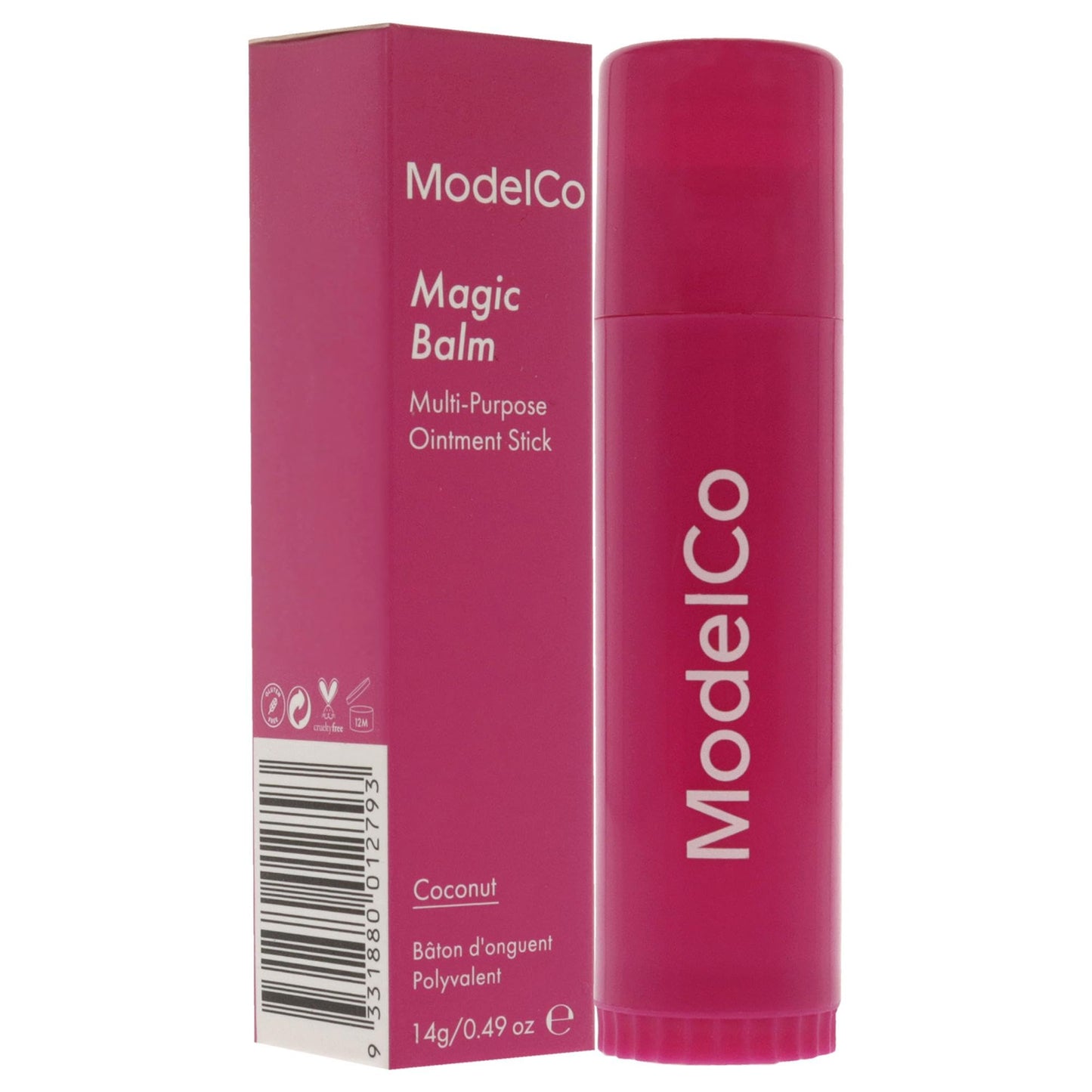 ModelCo Magic Balm - Glides On Effortlessly And Absorbs Instantly - Locks In Hydration For Hours - Multi-Purpose Tool - Lanolin Enriched Formula - Non-Greasy, Non-Sticky Formula - Coconut - 0.49 Oz