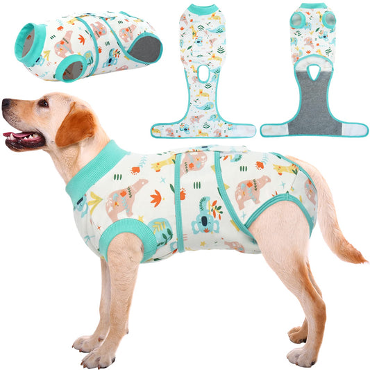 Kuoser Recovery Suit for Dogs Cats After Surgery, Professional Pet Recovery Shirt Dog Abdominal Wounds Bandages, Substitute E-Collar & Cone,Prevent Licking Dog Onesies Pet Surgery Recovery Suit