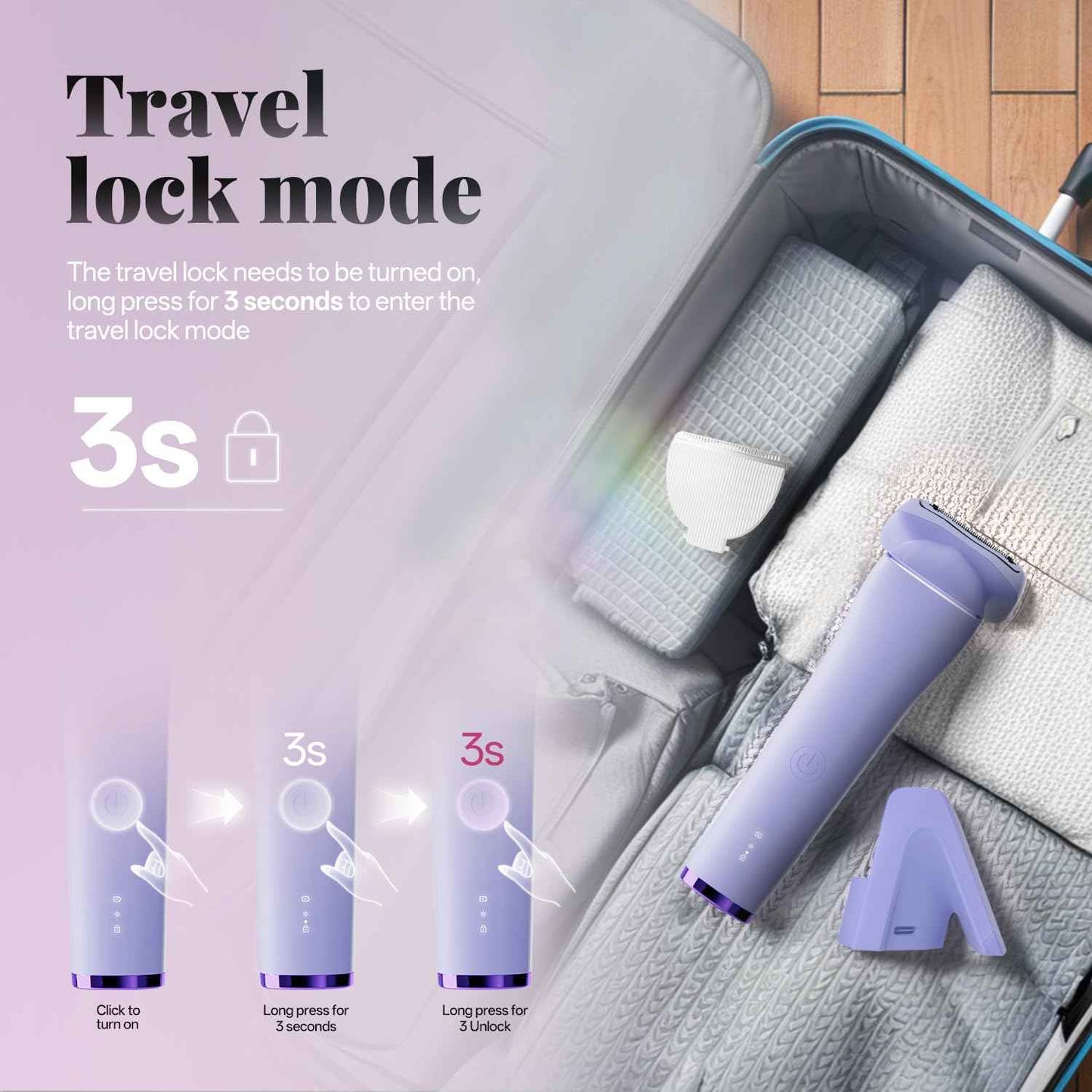 Krofaue Electric Shaver for Women,Rechargeable Bikini Trimmer for Body & Pubic Hair, Wet Dry Women Razor for Legs Underarms Bikini Line, IPX6 Waterproof, LED Display, Travel Lock, Magnetic Charging