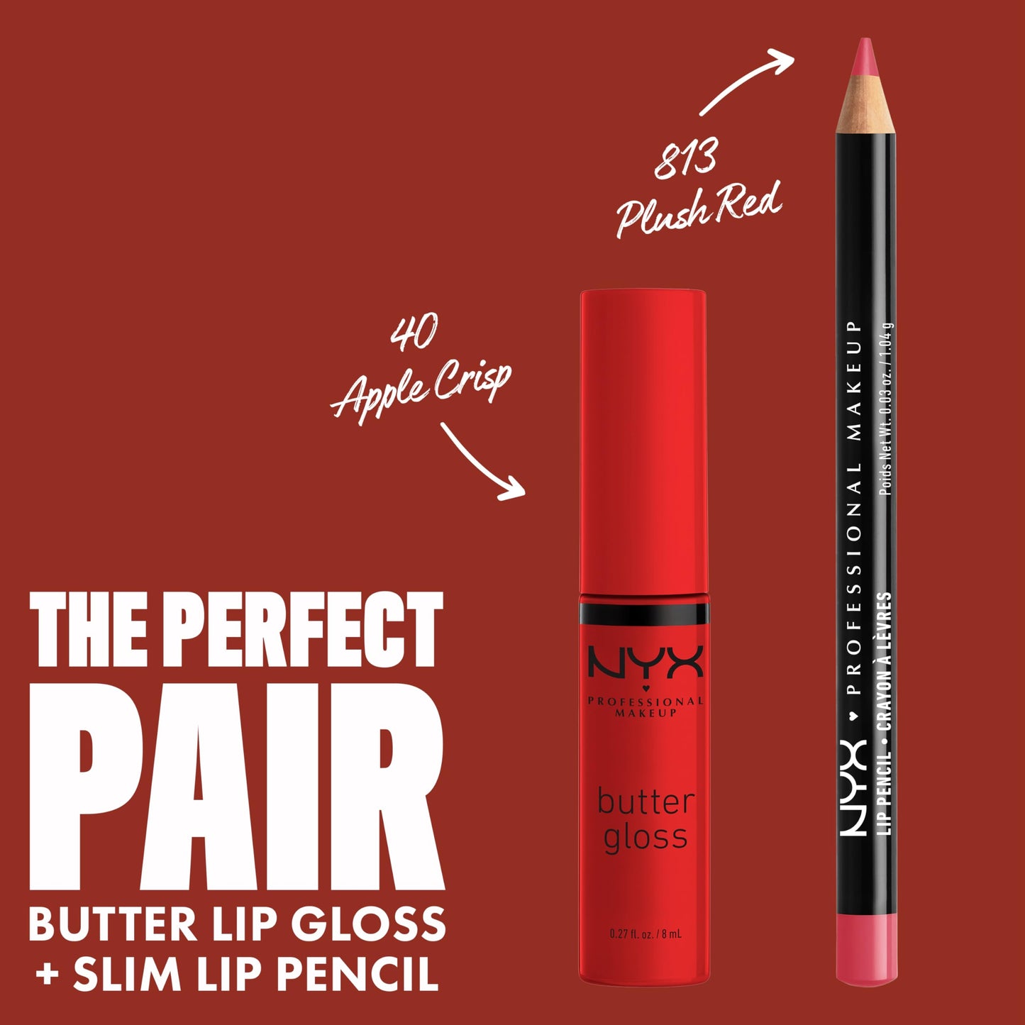 NYX PROFESSIONAL MAKEUP Butter Gloss, Non-Sticky Lip Gloss - Apple Crisp (Modern Red)