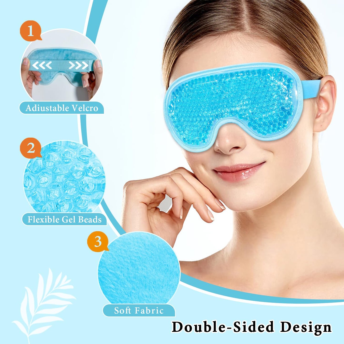 my novel things Ice Face Roller and Cold Eye Mask Compress for Eyes, Warm or Freezer Eye Mask Reusable for Puffiness Wrinkles, Lifting, Facial Lymphatic Drainage Massager SPA for Woman Man Gifting Set