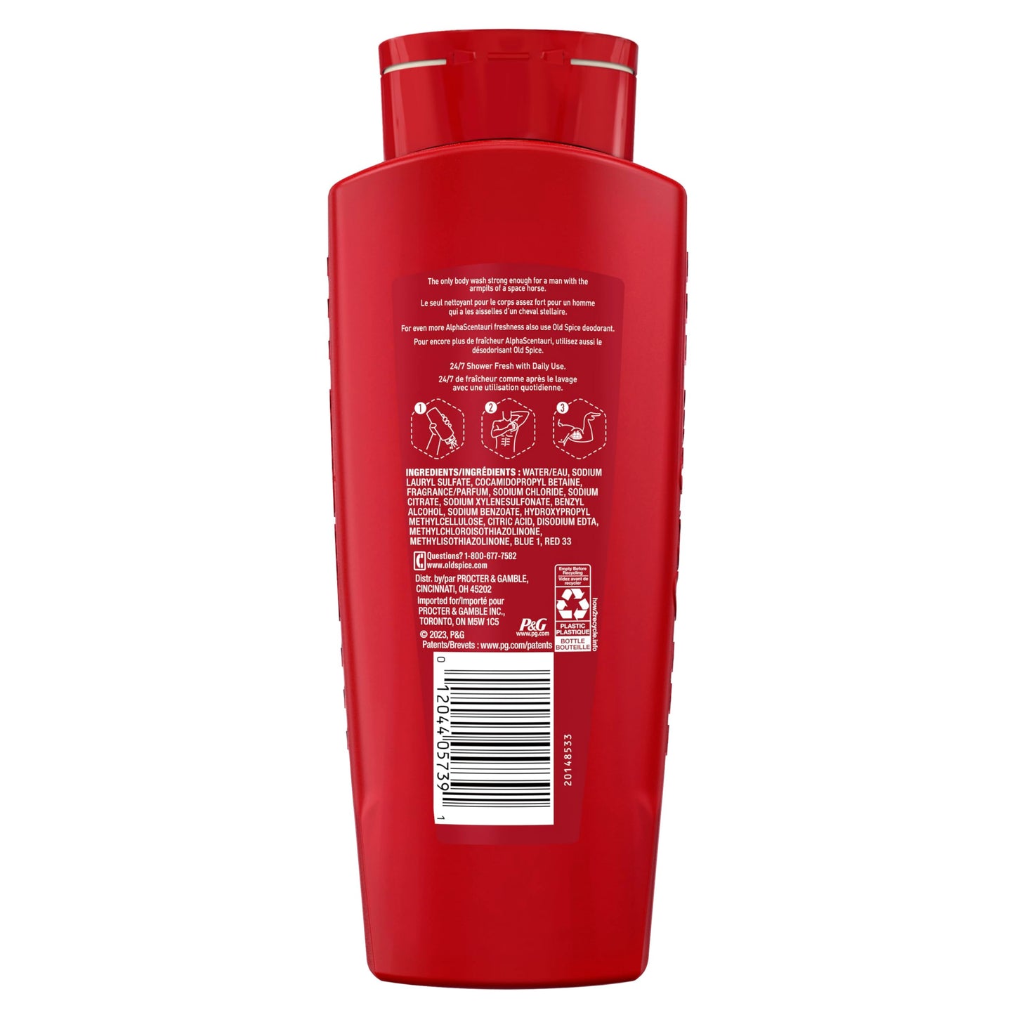 Old Spice Body Wash for Men, AlphaScentauri, Long Lasting Lather, 24.0 fl oz (Pack of 8)