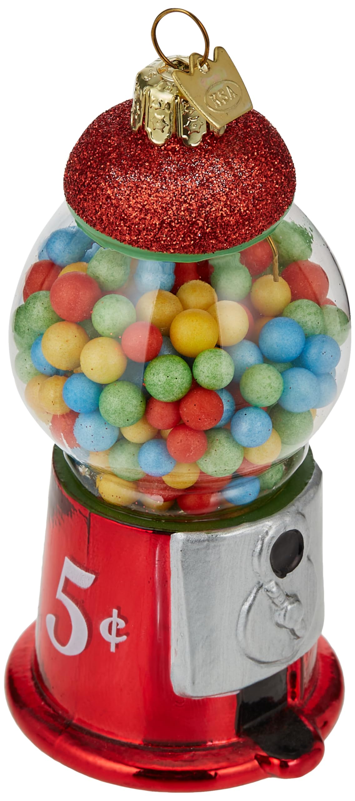 Kurt Adler 4-1/2-Inch Noble Gems Glass Gumball Machine Ornament for Christmas