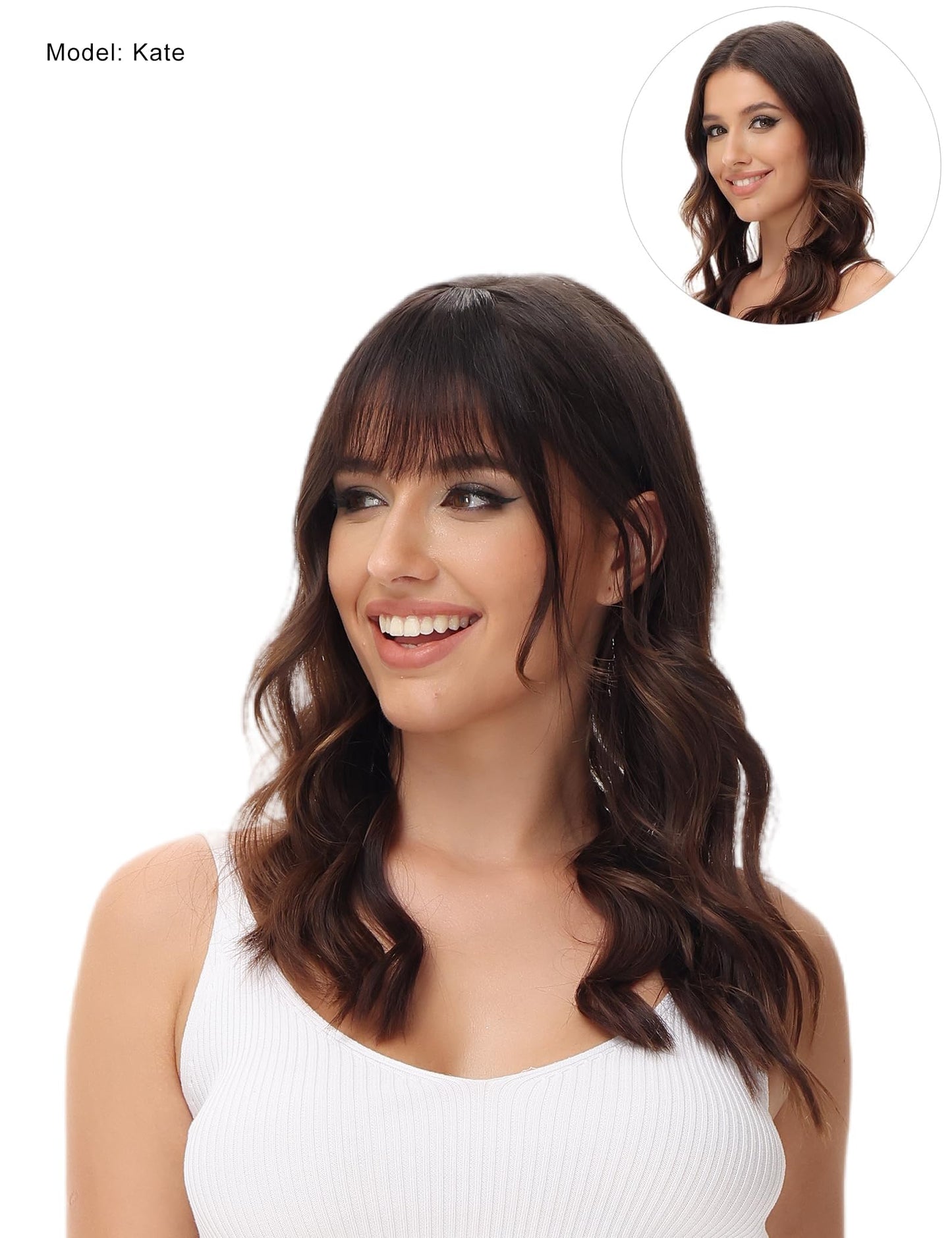 DILUSILK Bangs Hair Clip in Fringe Bangs 100% Real Human Hair Pieces for Women Dark Blonde