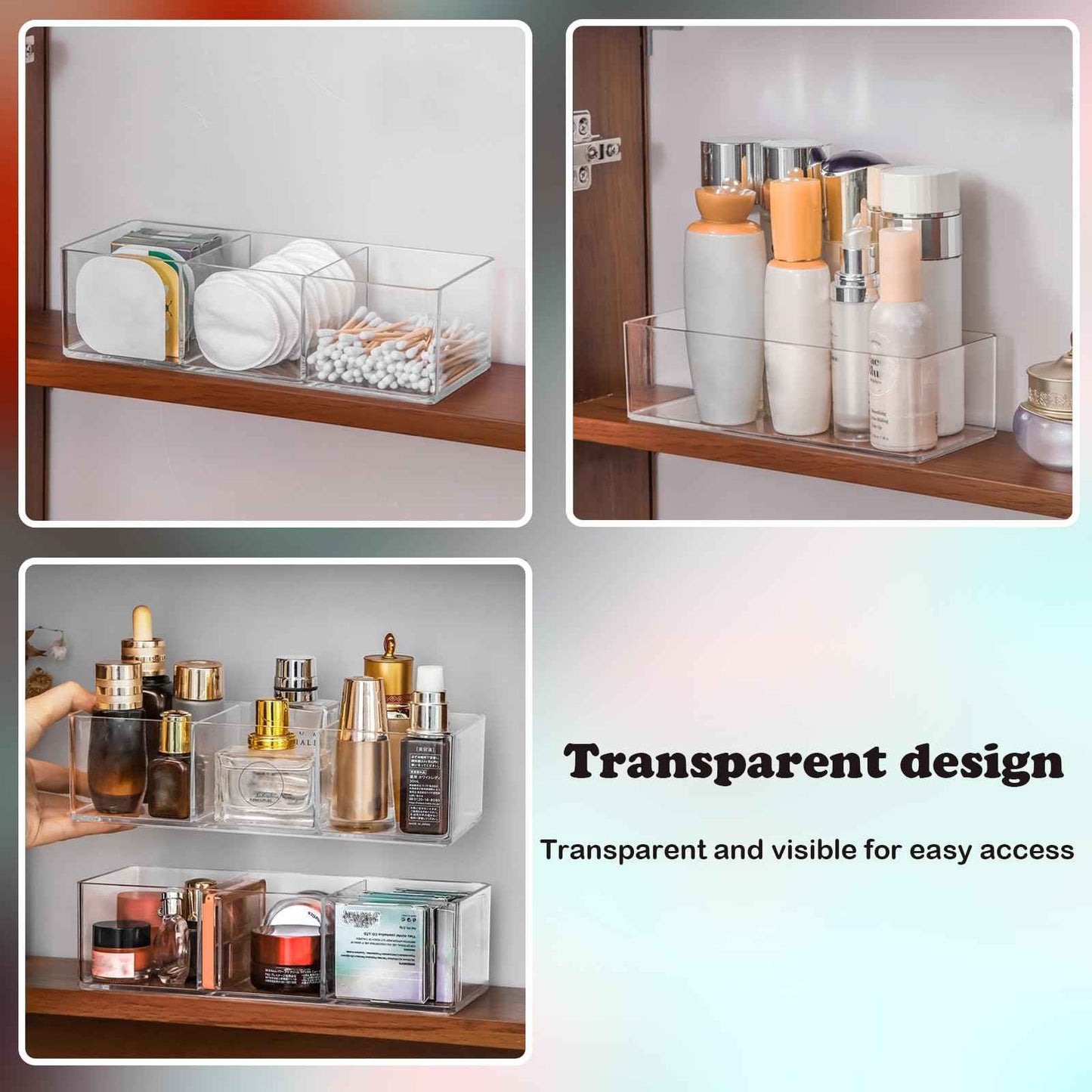 LONTOHCE Acrylic Organizer 2 pieces Makeup Organizer Countertop For Drawers Organizer Storage Bathroom Organizers And Storage Is A Good Choice For Desktop Finishing (2)