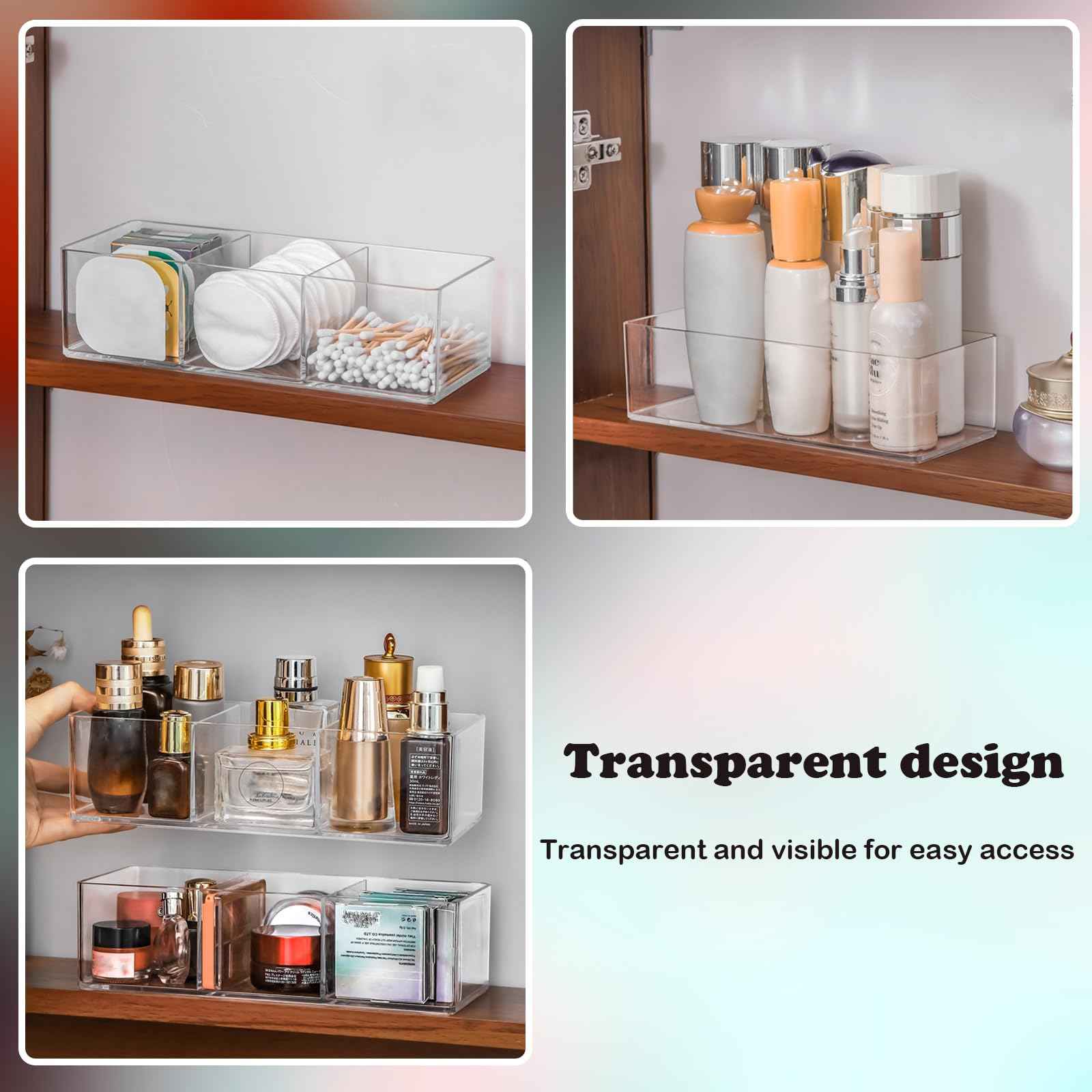 LONTOHCE Acrylic Organizer 2 pieces Makeup Organizer Countertop For Drawers Organizer Storage Bathroom Organizers And Storage Is A Good Choice For Desktop Finishing (2)