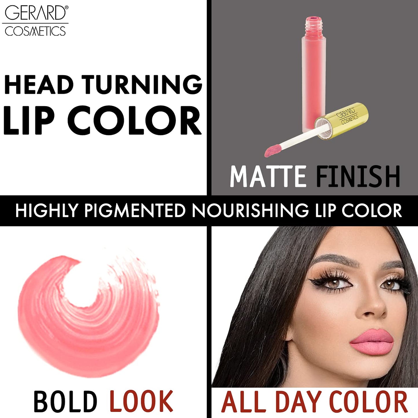 Gerard Cosmetics HydraMatte Liquid Lipstick West Coast | Coral Lipstick with Matte Finish | Long Lasting and Non-Drying | Super Pigmented Fully Opaque Lip Color