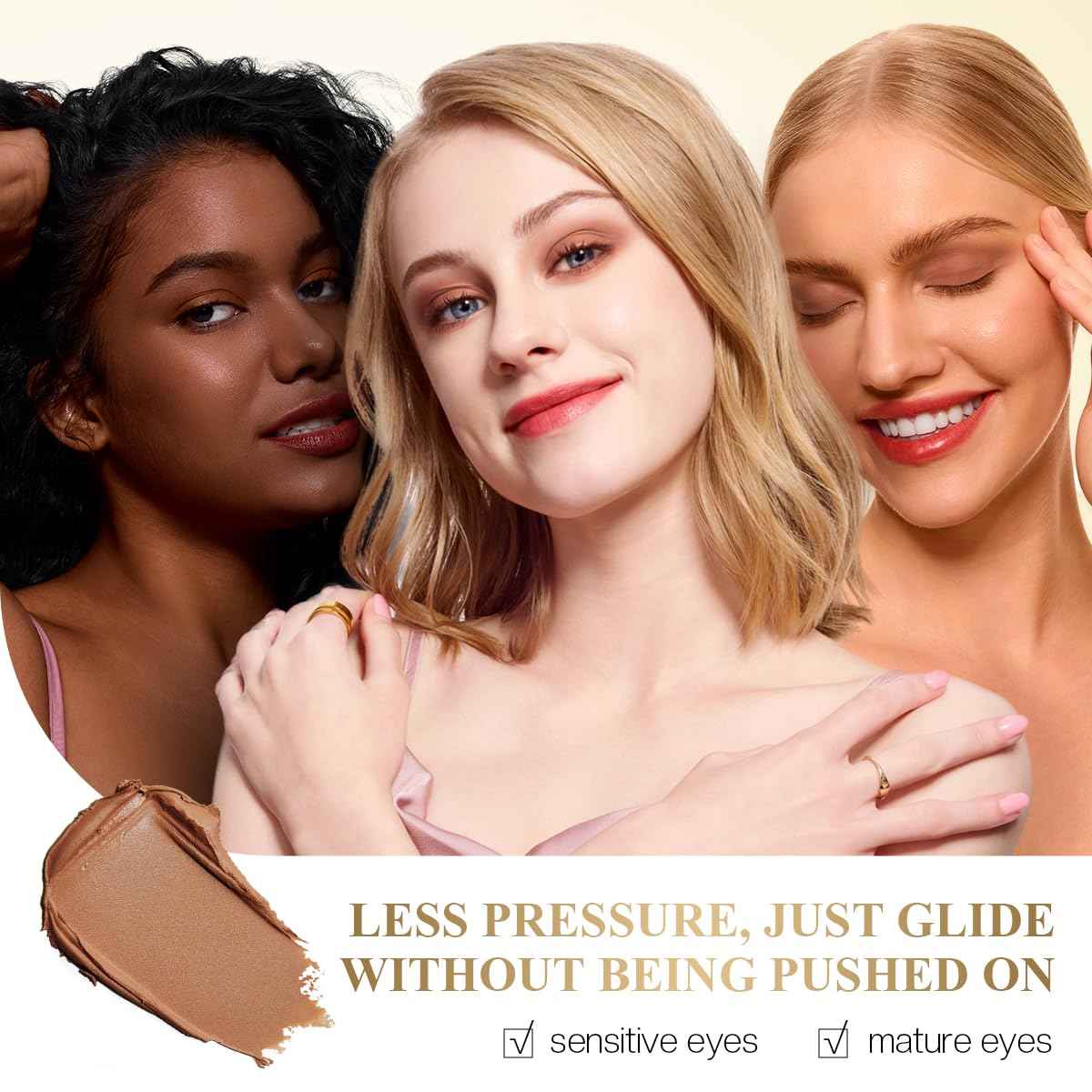 LUXAZA PRO Cream Eye Shadow Eyeliner Makeup Sticks, Highlighter Brightener Pencil Classic-A003 + Multi-use-S1M2