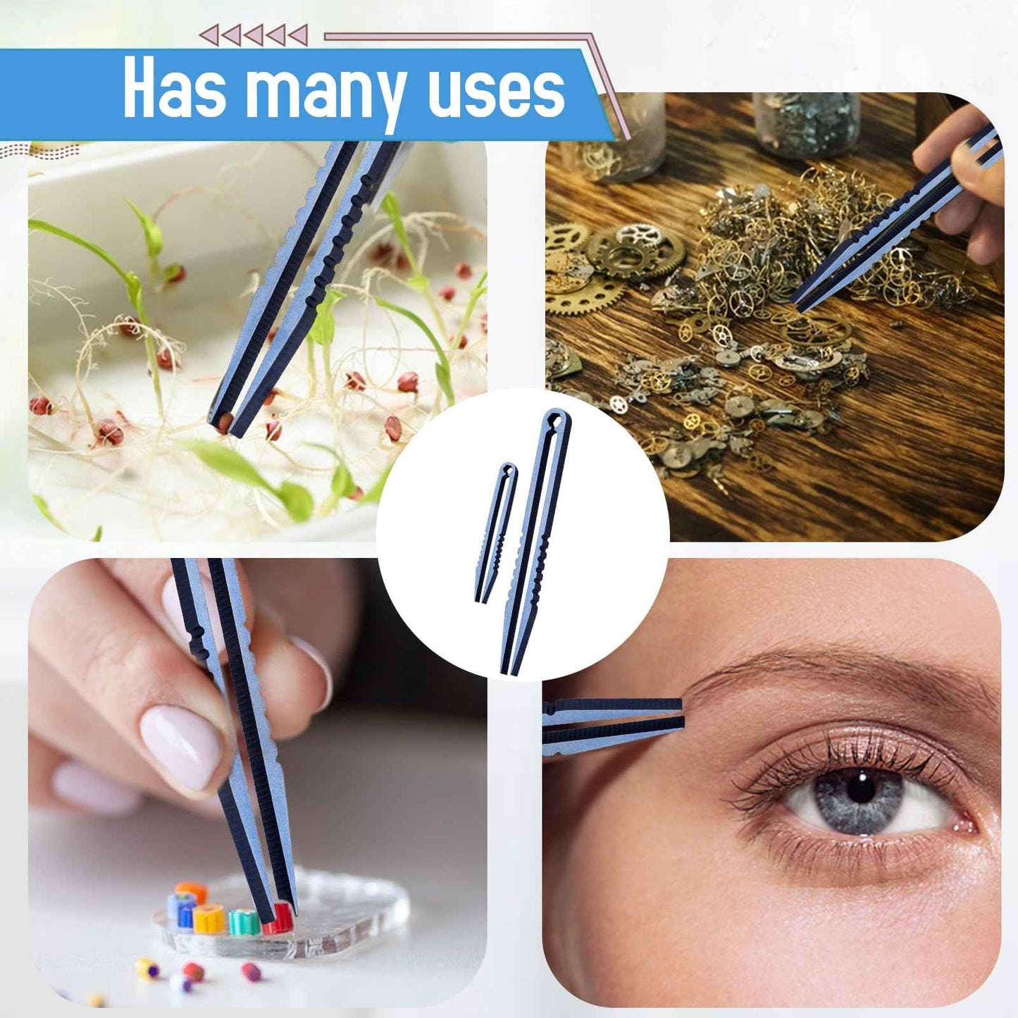 2 Pcs EDC Tweezers Titanium Tweezers Portable Titanium Alloy Tweezers Precision Tweezers Travel Portable Small Tweezer Pick Up Tweezers for Camping Outdoor Gadget(Blue)