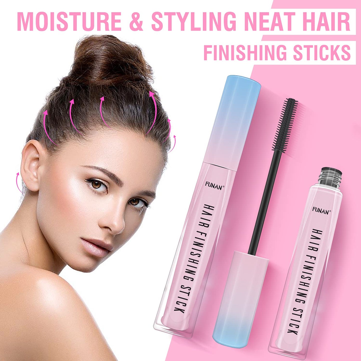 FUNAN 3 Pack, Broken Hair Finishing Slick Stick for Women, Naturally Refreshing