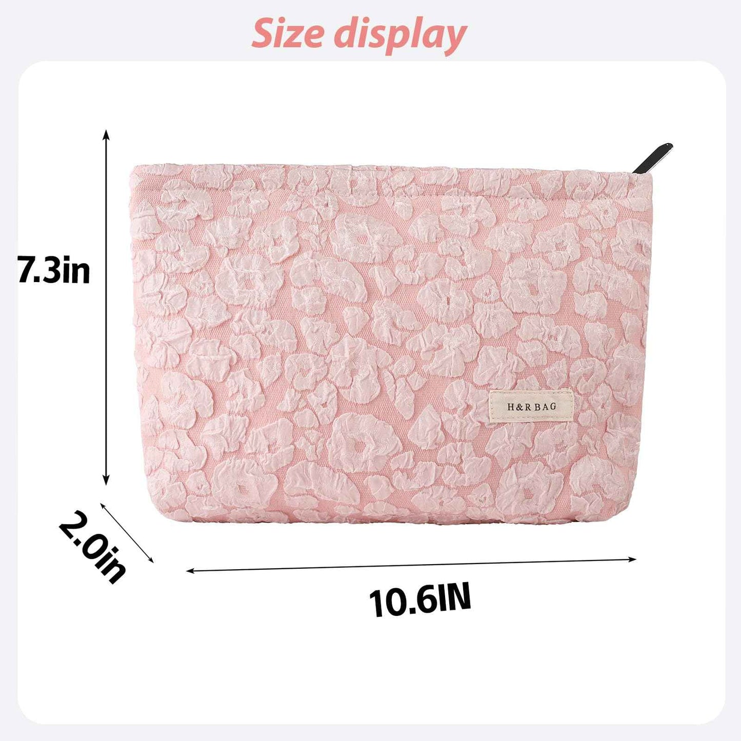 lllyan Makeup Bag Travel Cosmetic Bag for Women Floral Makeup Bag Small Cosmetic Pouch Purse with Zipper Gifts for Girlfriend and Best Friend(Pink)