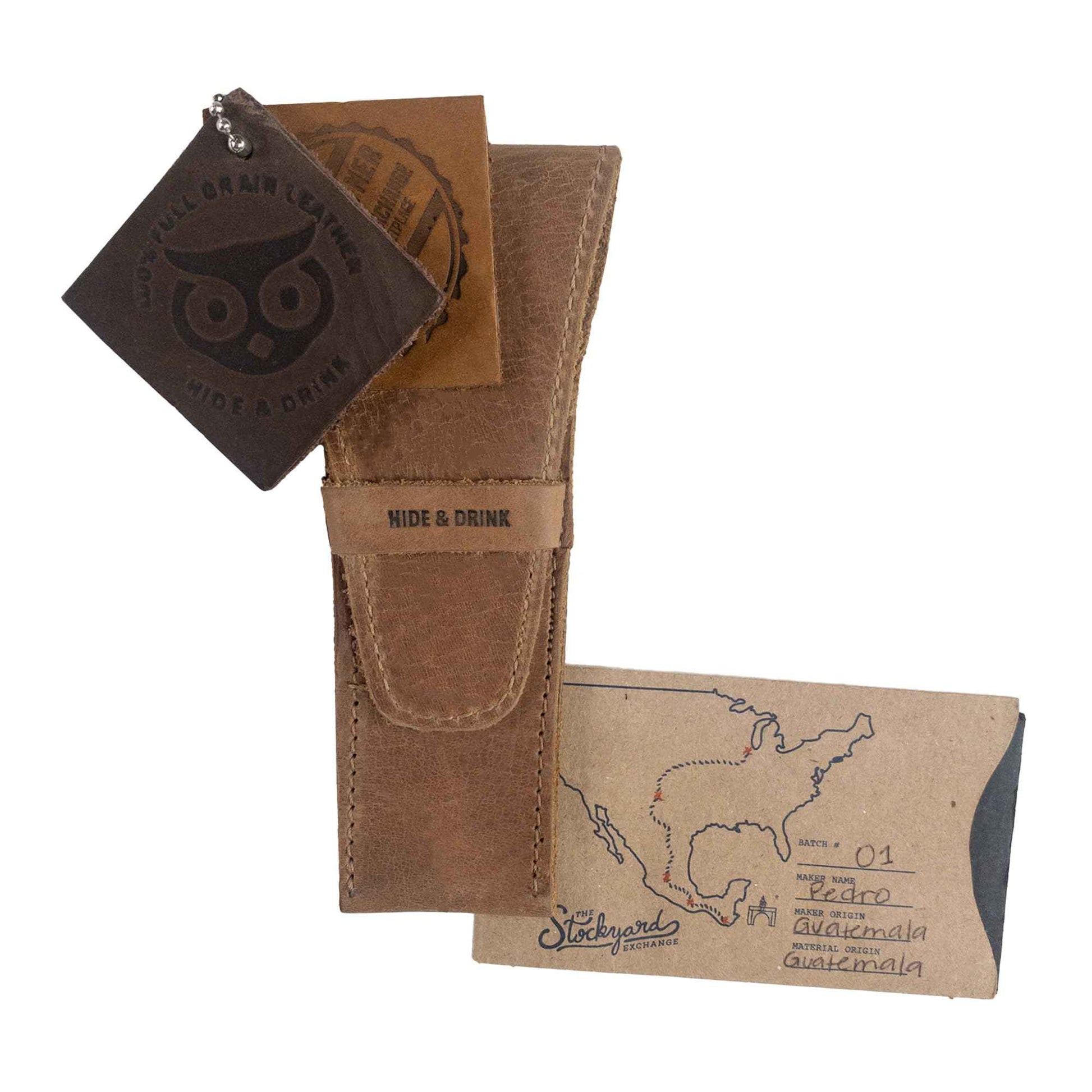 Hide & Drink, Leather Safety Razor Case, Shaving Accessories, Personal Care Essentials, Handmade Includes 101 Year Warranty (Single Malt Mahogany)