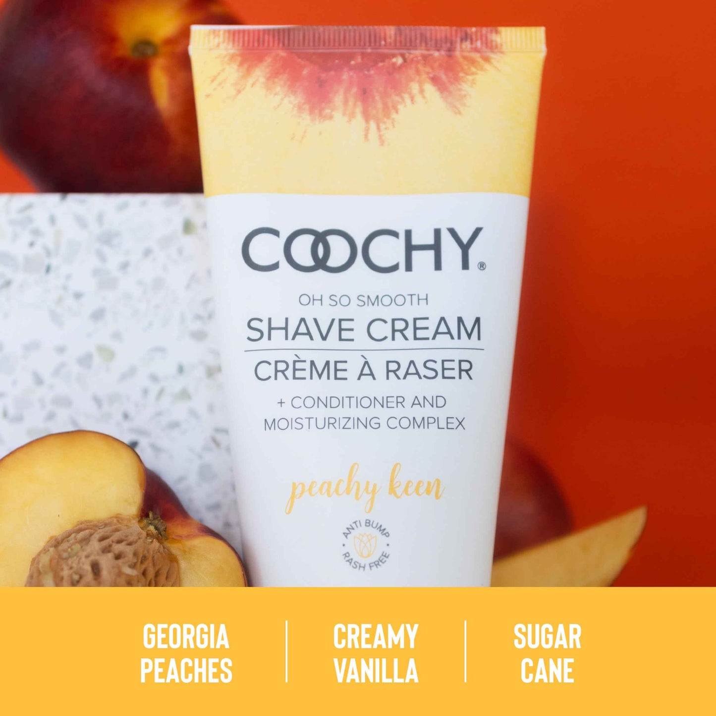 Coochy Shave Cream - Moisturizing Shave Lotion - Gentle Intimate Shaving Cream - For Bikini Area, Underarms, Legs & More - Rash-Free, Hydrating Formula - Peachy Keen, 32 oz