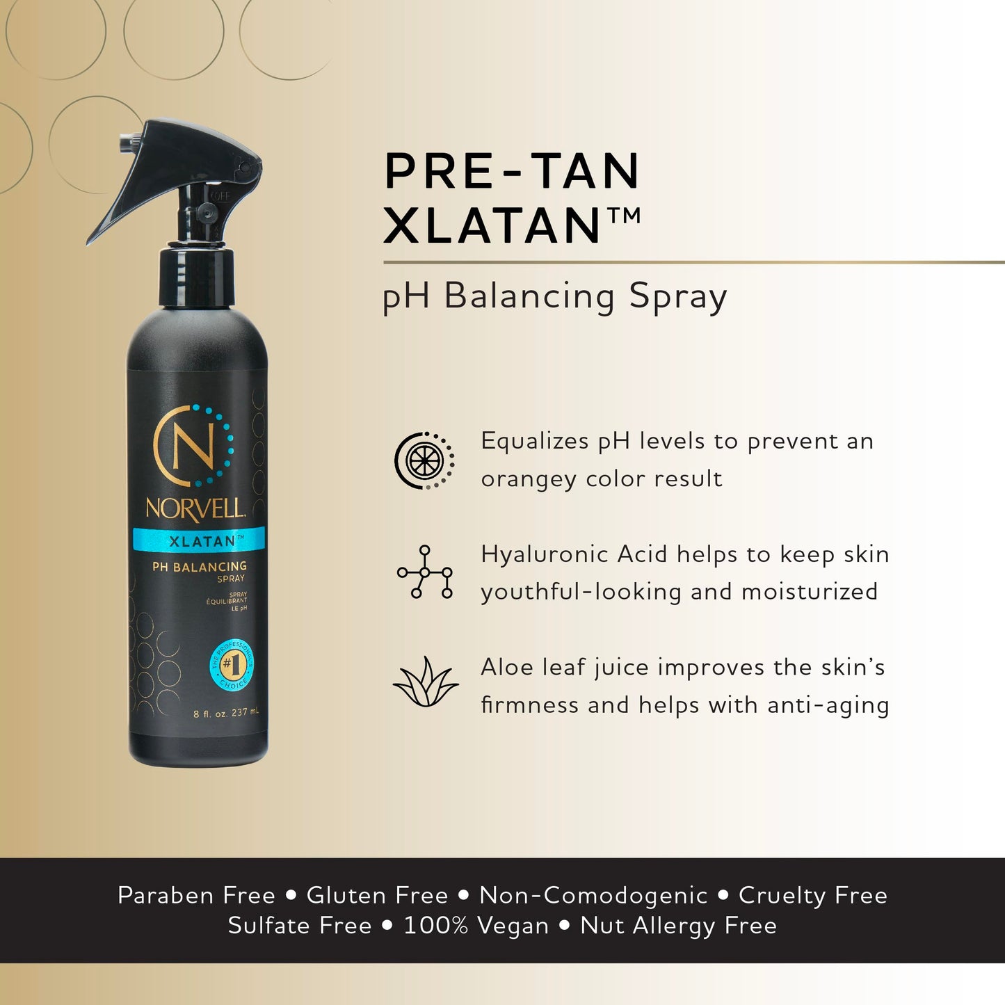 Norvell Pre Sunless Tanning XLATAN pH Balancing Spray for use w/Self Tanner, 8 fl.oz.