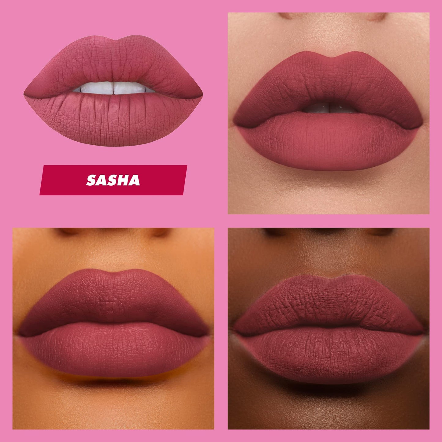 Lime Crime Velvetines Liquid Matte Lipstick, Sasha (Toasted Rose) - Bold, Long Lasting Shades & Lip Lining - Stellar Color & High Comfort for All-Day Wear - Talc-Free & Paraben-Free