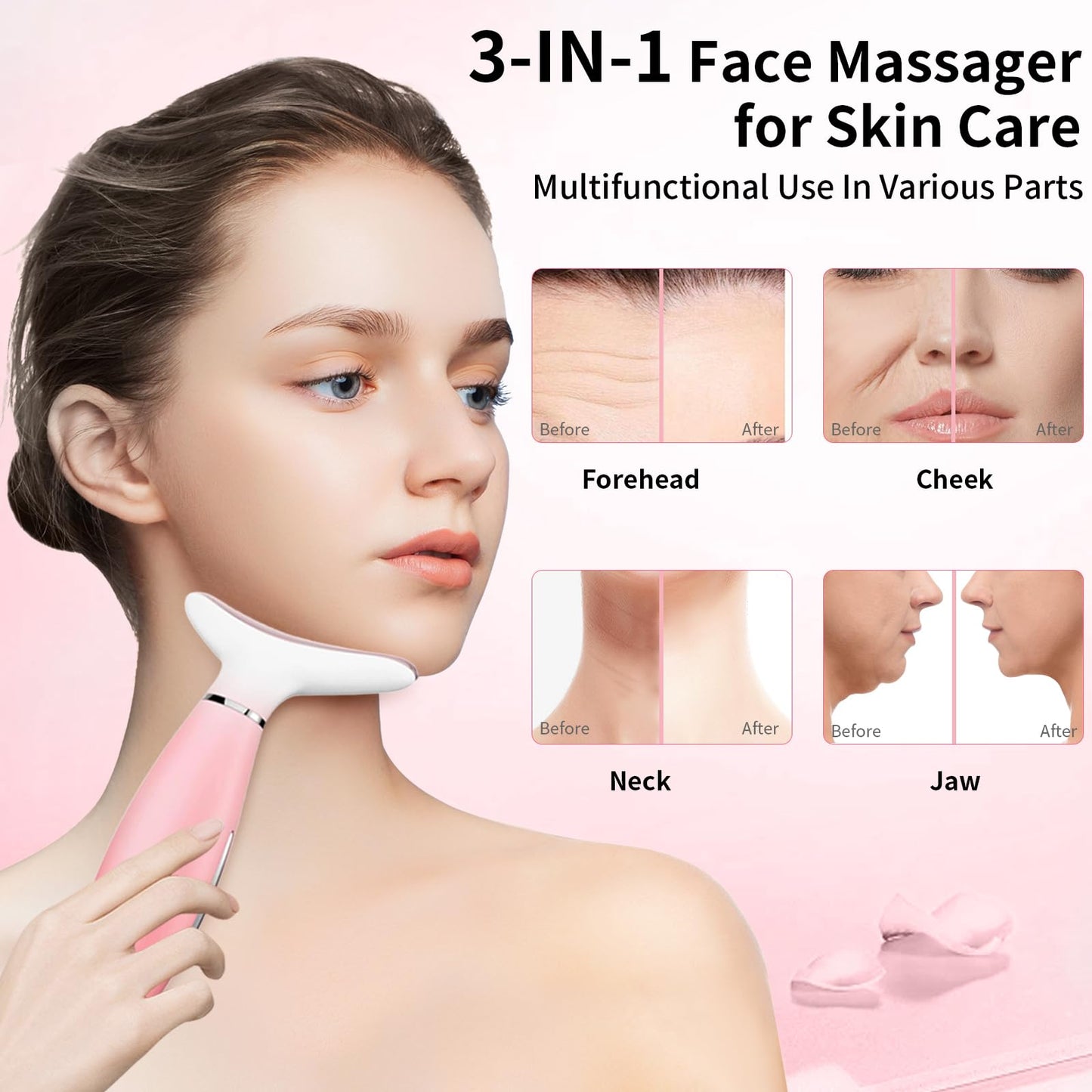 Face Neck Tool for Skin Care,3 in 1 Portable Face Neck Beauty Device for Skin Massager