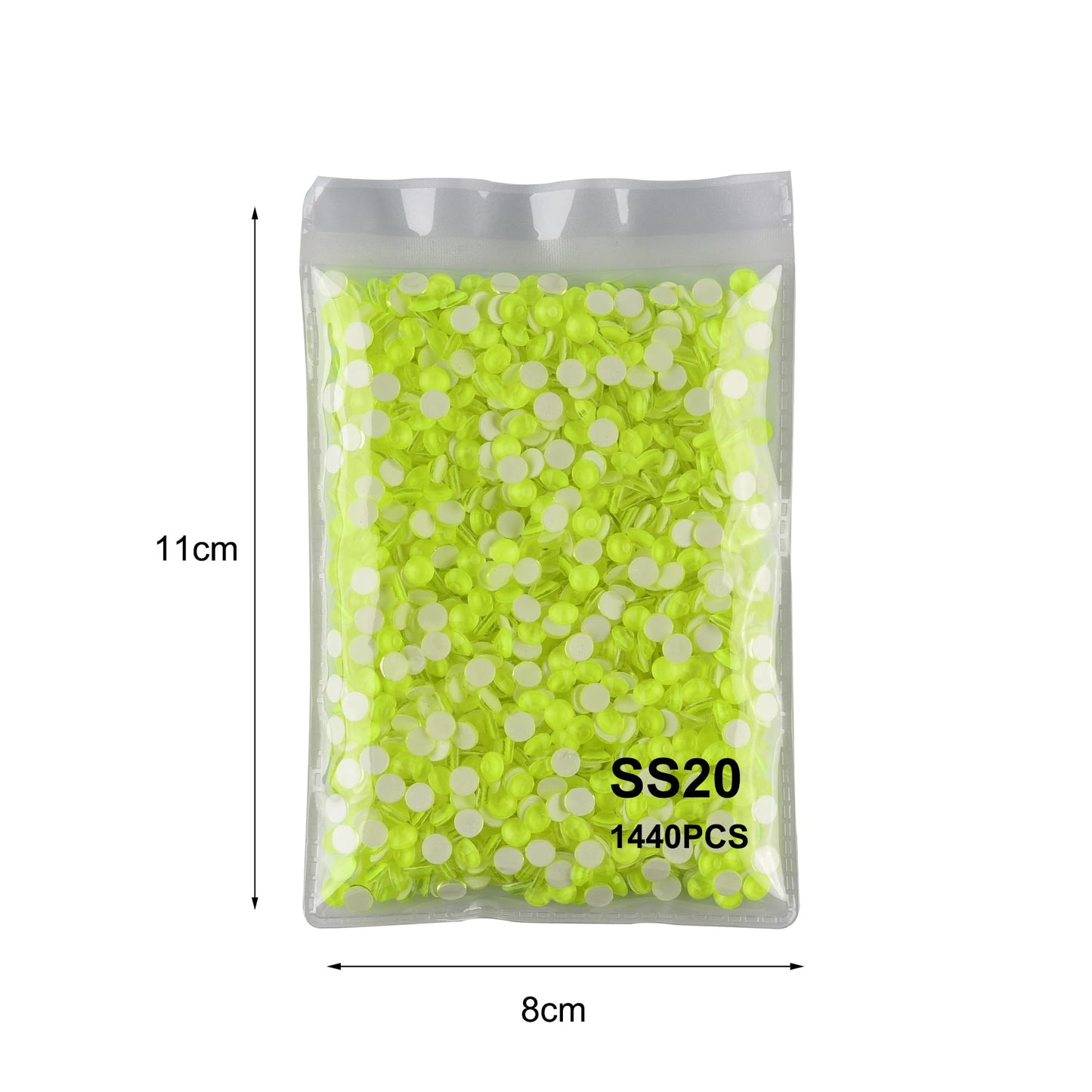 Blinginbox Flatback Glass Rhinestones,Neon Gems 1440pcs Non Hotfix Crystal Rhinestones for Nail Crafts Clothes Tumblers Face Makeup,Citrine Neon,SS20