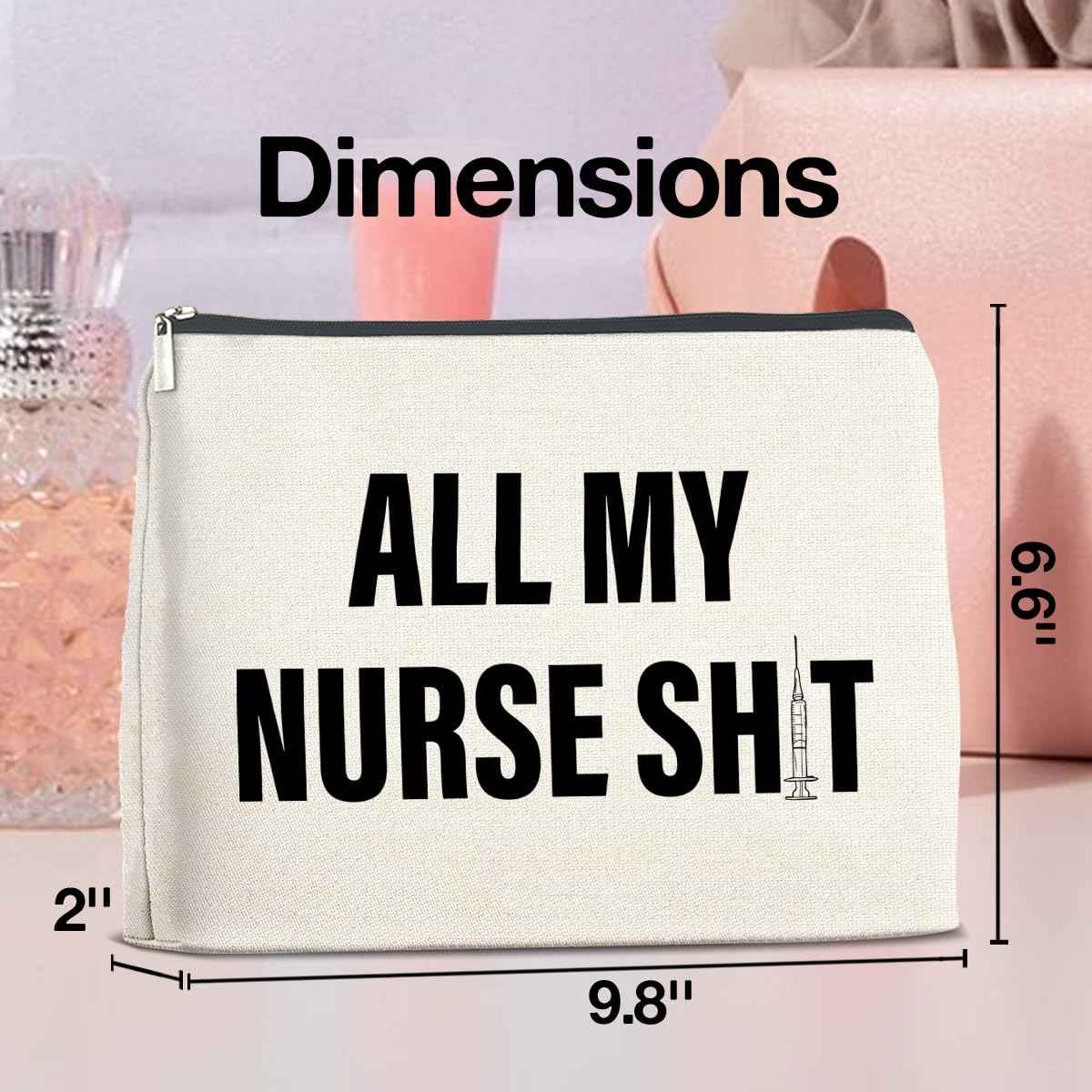 UPNEGE Funny Nurse Makeup Bag Gifts for Women, RN Nurse Practitioner Nursing Assistant Gifts Cosmetic Bag Zipper Pouch