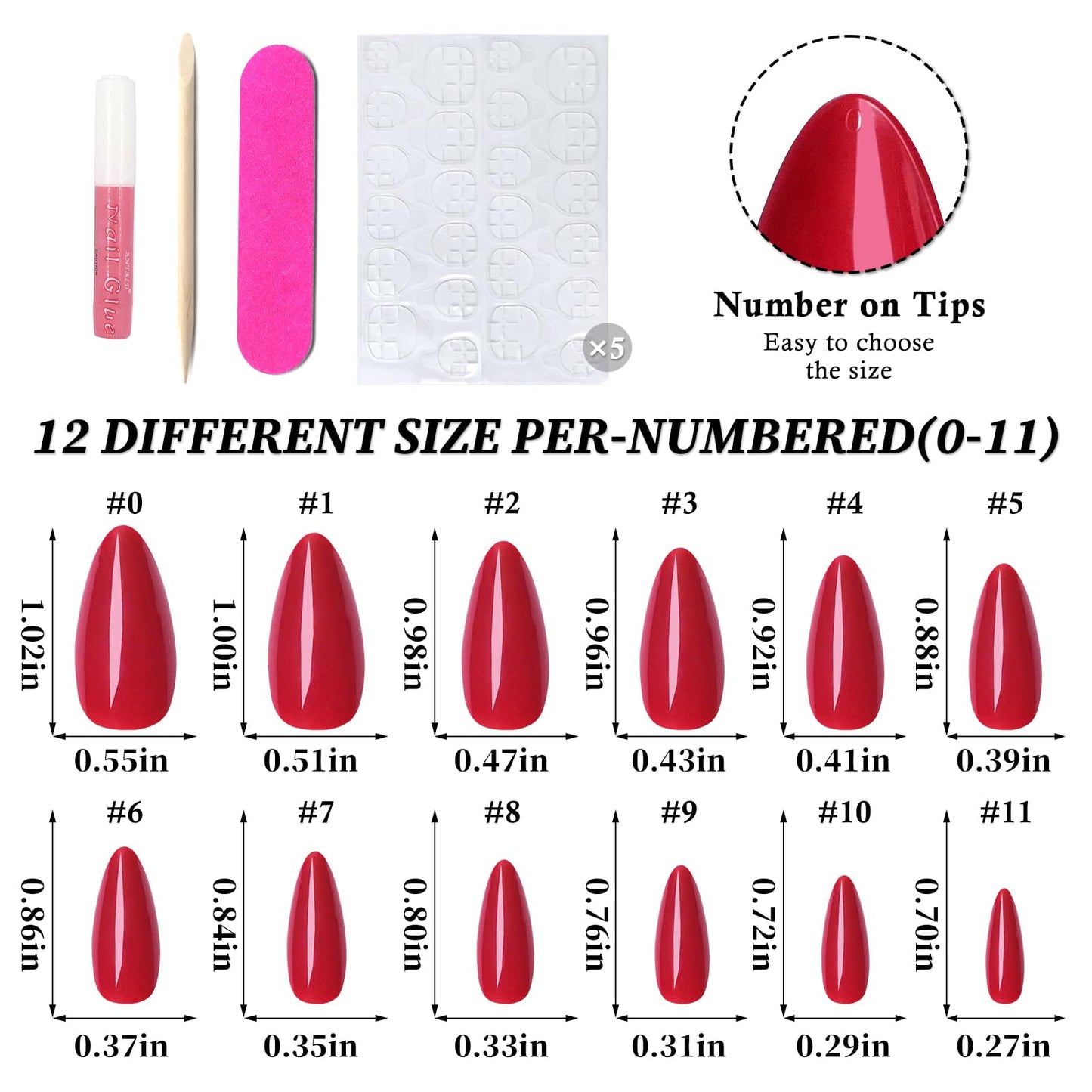 Lifextol 240PC Wine Red Almond Press on Nails Medium Fake Nails Press ons, False Acrylic Nails Press on Nails Almond Glue on Nails Artificial Nail Tips Fingernail Stick on Nails with Glue&Sticky Tab