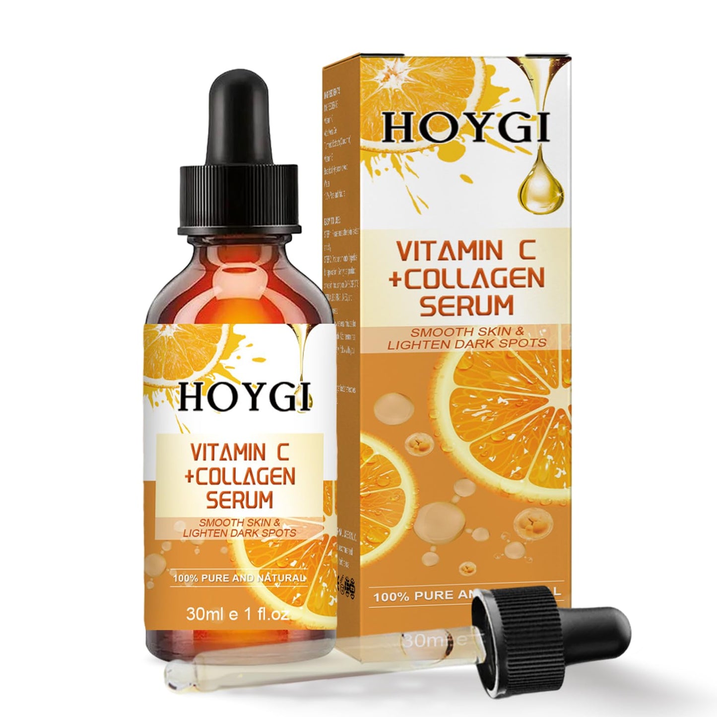 Vitamin C Face Serum with Collagen, Hyaluronic Acid Serum for Face, Dark Spot Remover for Face, Anti Aging Fine Lines and Wrinkles, 1 Fl Oz