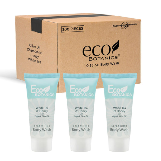 Eco Botanics Travel-Size Hotel Body Wash Soap, 0.85 oz. (Case of 300)