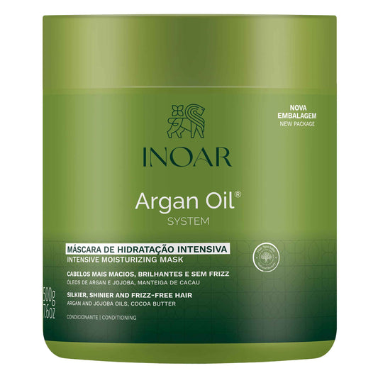 INOAR Argan Oil Hair Mask Hidratante Deep Moisture & Repair Treatment, 17.64 Fl Oz