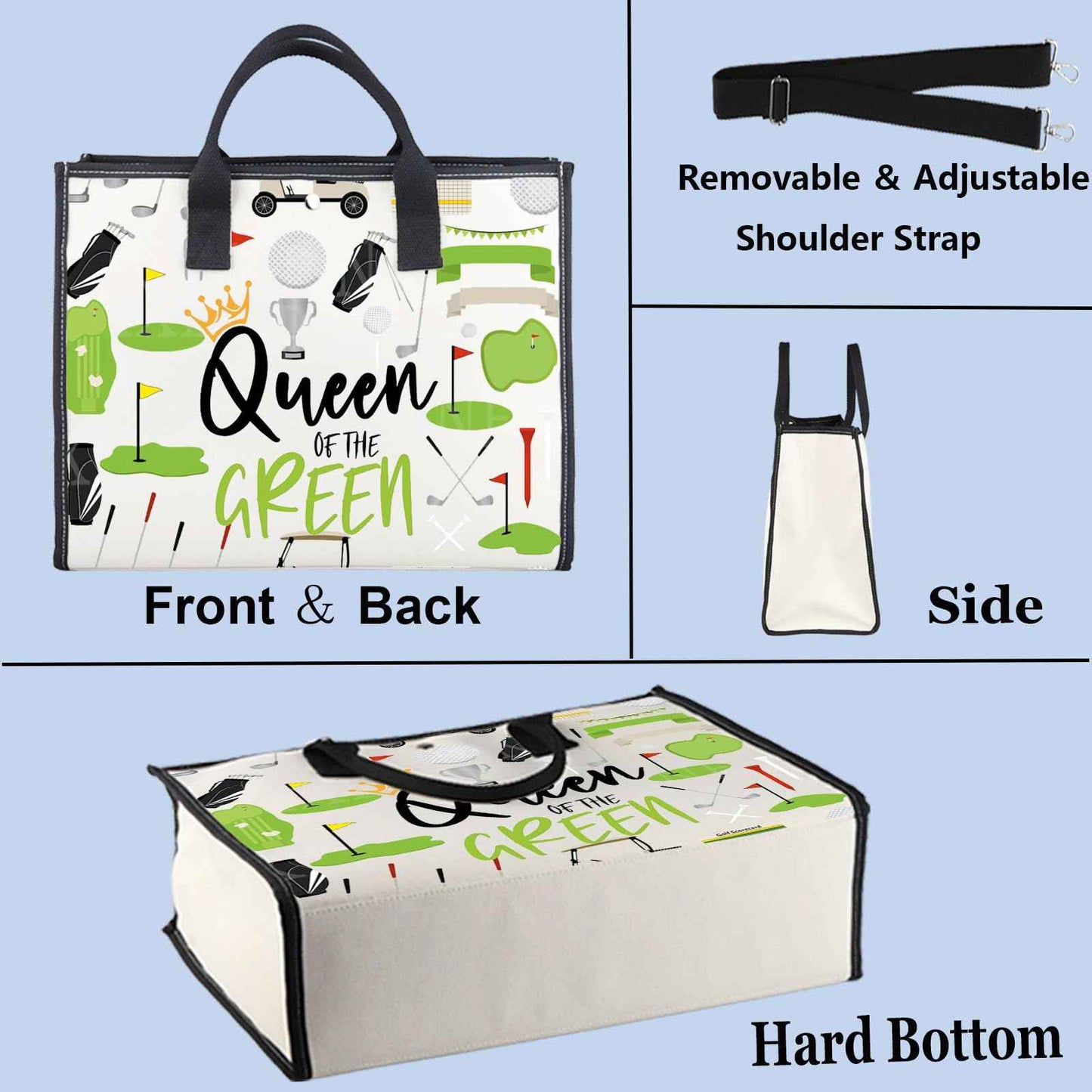 WZMPA Golf Queen Survival Kit Golf Player Gifts Queen of the Green Golf Zipper Bag Golfing Travel Accessories (Queen Green BG)