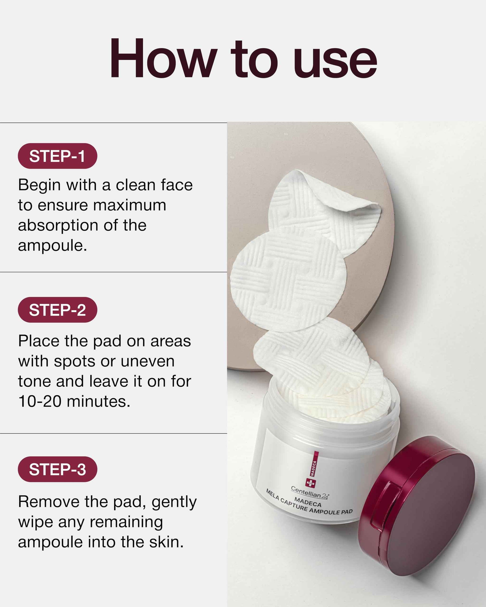 CENTELLIAN 24 Madeca Mela Capture Ampoule Pad (Evening, 5.58fl oz / 60 pcs) - Highly Concentrated Ampoule Pads for Tone Correcting, Vegan, Korean Skin Care. Niacinamide, TECA, Madecassic Acid.