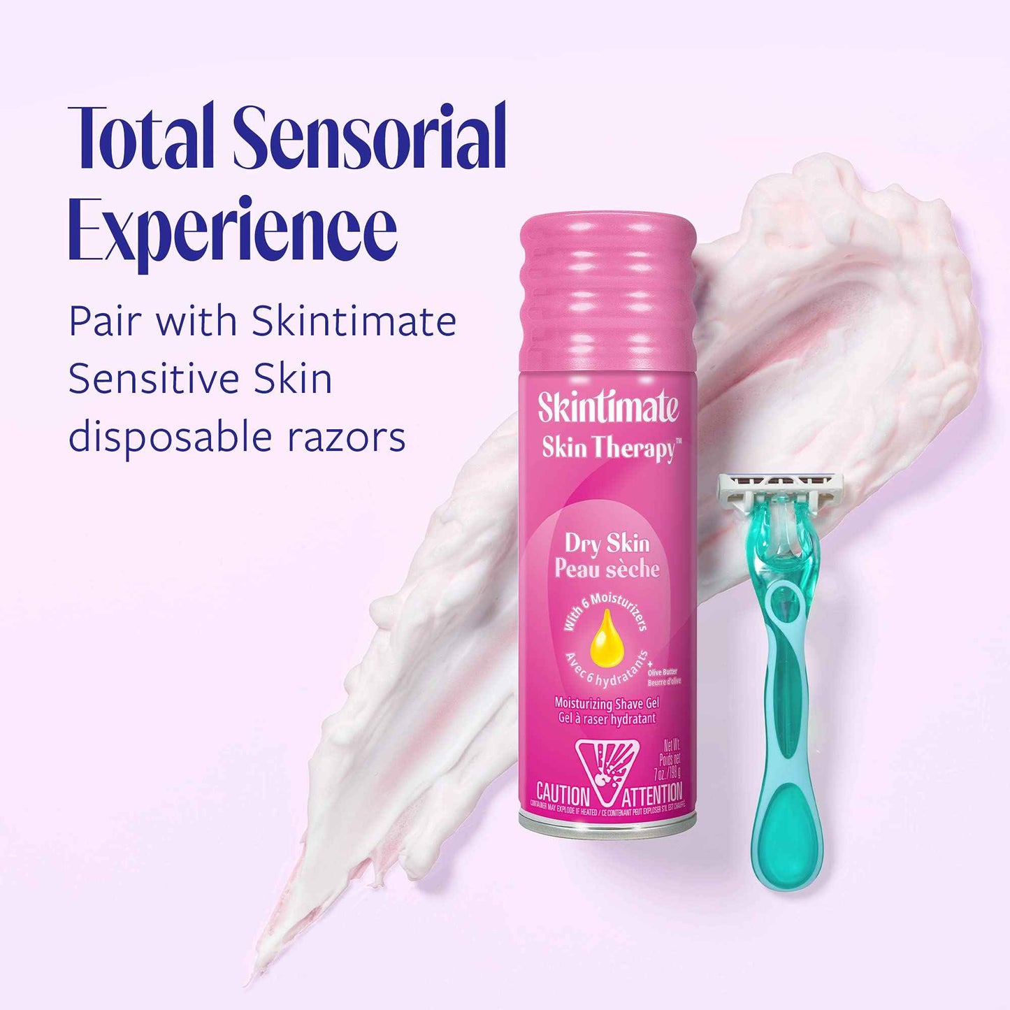 Skintimate Skin Therapy Dry Skin Shave Gel for Women, 6 Pack | Skintimate Shaving Cream for Women, Womens Shaving Cream, Shaving Foam, Womens Shave Gel, Pack of 6, 7oz each