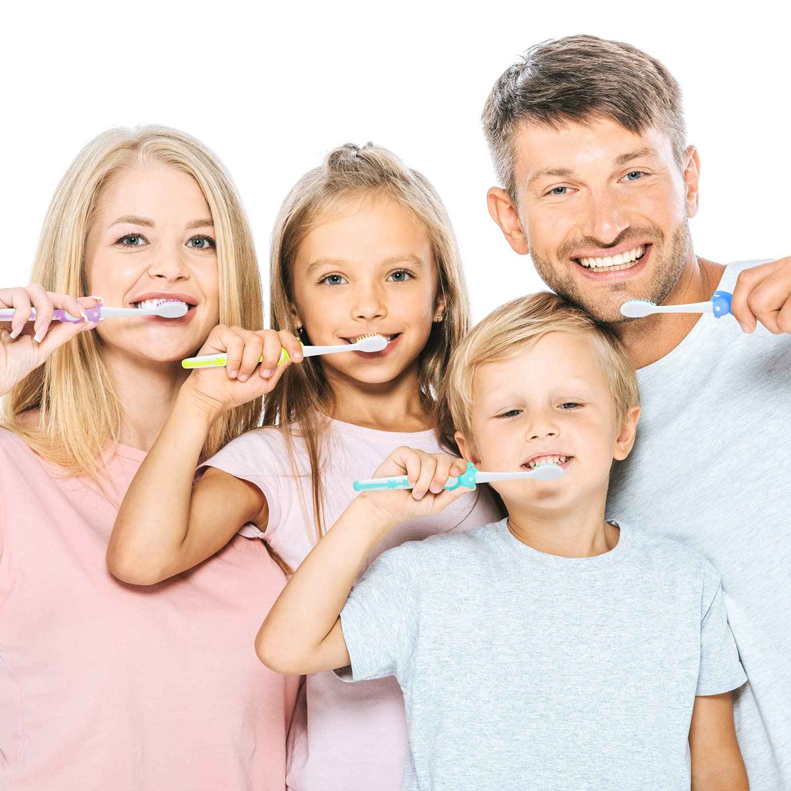 Bokon 100 Pcs Toothbrush for Kids Individually Wrapped Children Soft Disposable Manual Toothbrush Bulk Panda Travel with Bristle Rubber Handle for School Daycare Oral Hygiene