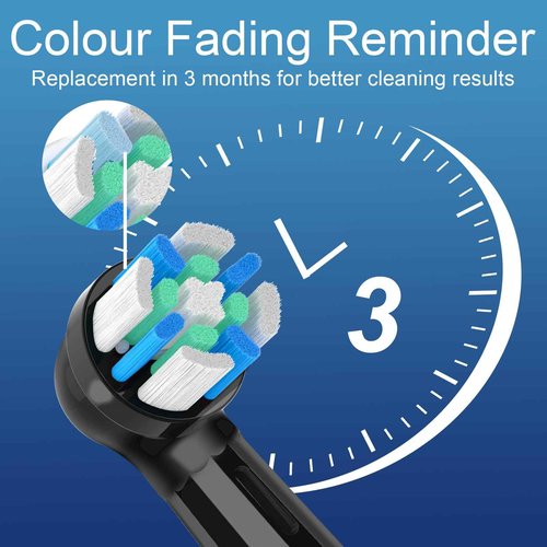 6 Pack Replacement Heads with Medium Soft Bristles Compatible with Oral b IO 2/3/4/5/6/7/8/9/10 Series Electric Toothbrush, IO Brush Heads Compatible with Oral b (Black)