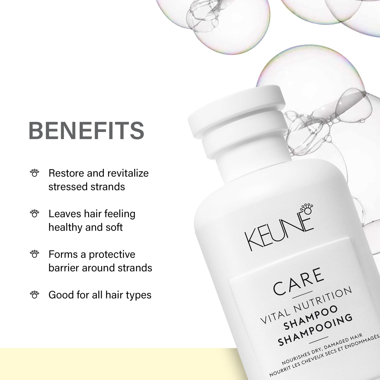 Keune Care Vital Nutrition Shampoo, Intense Nourishing & Moisturizing Cleanser for Dry or Damaged Hair, 10.1 Fl Oz