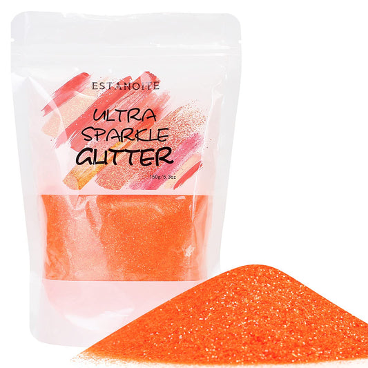 150g Extra Fine Iridescent Glitter, Holographic Ultra Fine Glitter Powder for Resin, Tumblers, Makeup Face Eye Hair Body, Crafts Painting Arts, Nail Art DIY Decoration (Neon Orange)