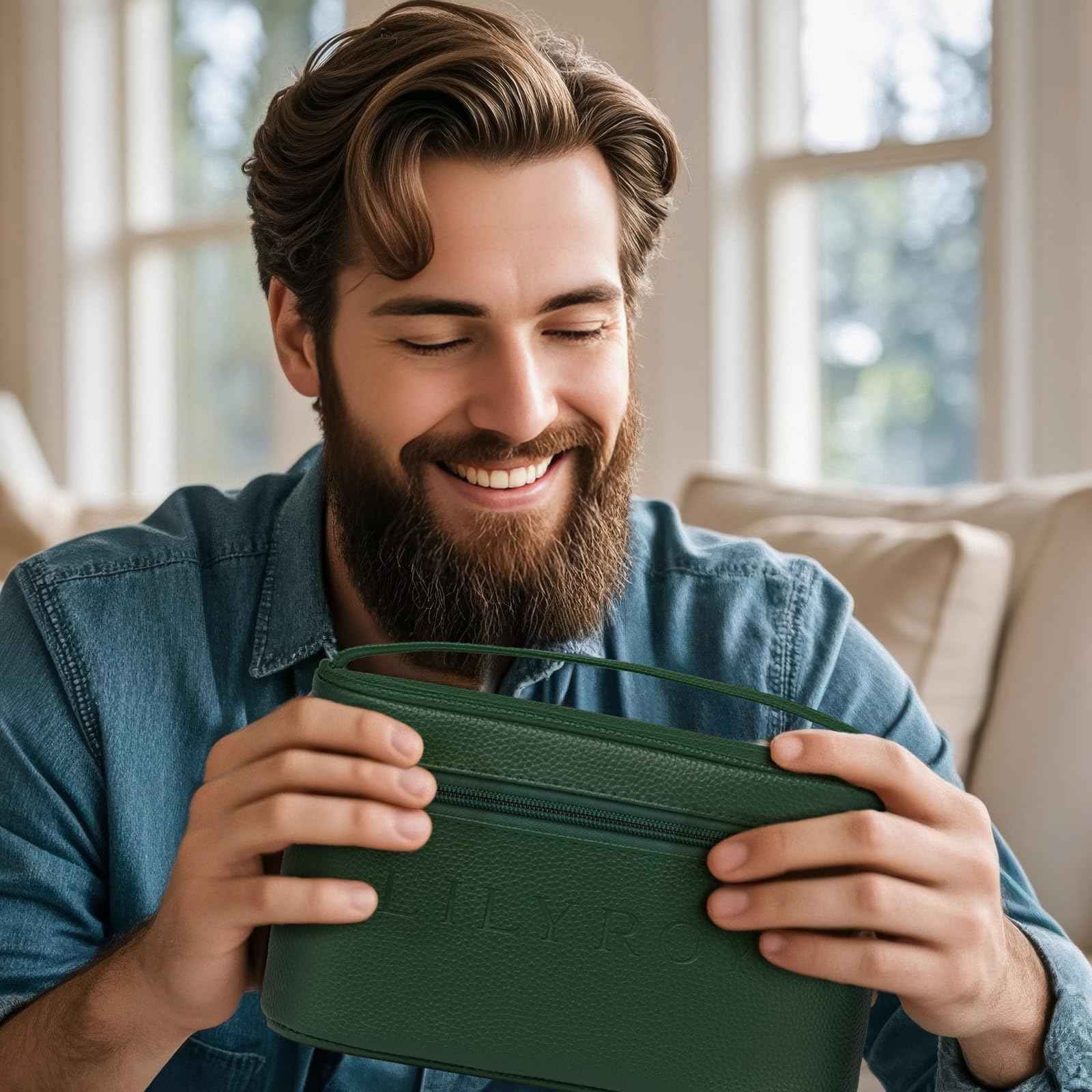 Father's Day Spa Gift for Men - Luxury 32Piece Shea Butter Bath & Beard Gift Set for Men Bath & Body Care Kit for Him with Beard Wax | Christmas, Valentine's Day, Birthday, Relaxation Gift Set for Dad