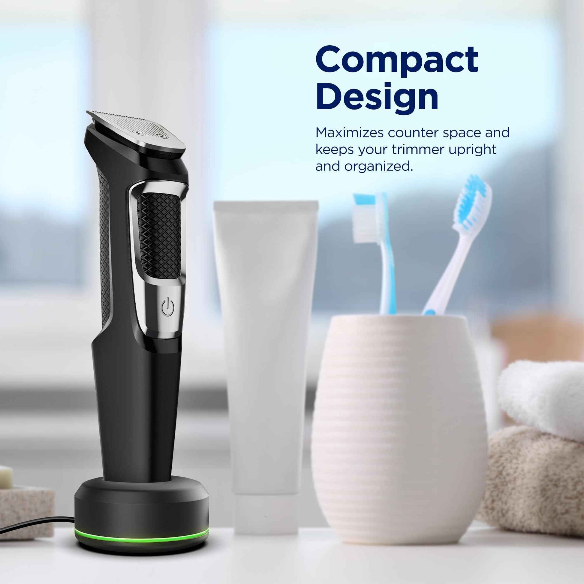 Stand Charger for Philips Norelco Multi-Groomer 3000 Trimmer Models, Free-Standing Charging Dock Base, USB Powered, LED Indicator (MG3750 Single-Pin Models Only)