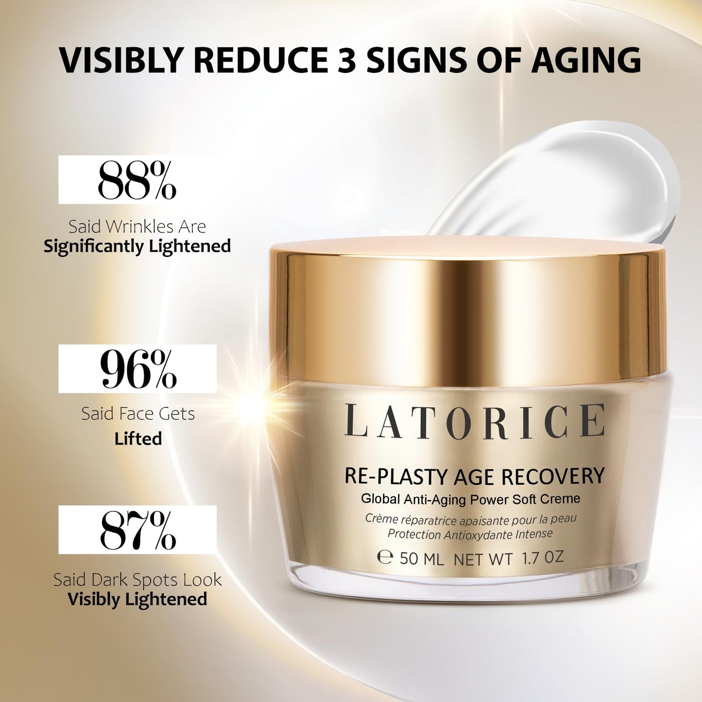 LATORICE Re-Plasty Age Recovery Face Cream: Face Moisturizer - Wrinkle Cream for Women with Vitamin C, Niacinamide, Collagen, Hyaluronic Acid, Peptides - Lifting & Wrinkle Reduction