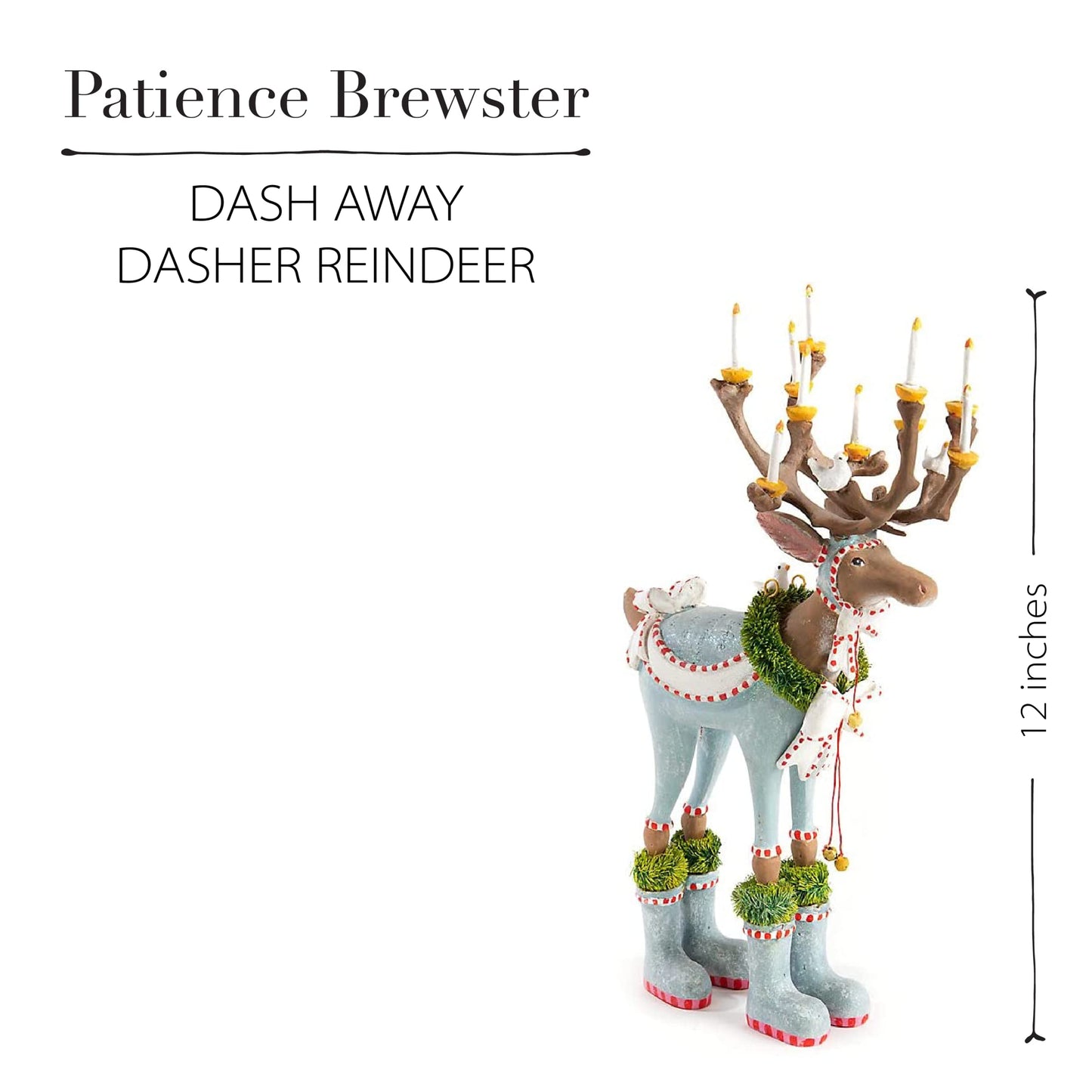 MACKENZIE-CHILDS Patience Brewster Dash Away Figurine, Christmas Home Decor, Dasher Reindeer