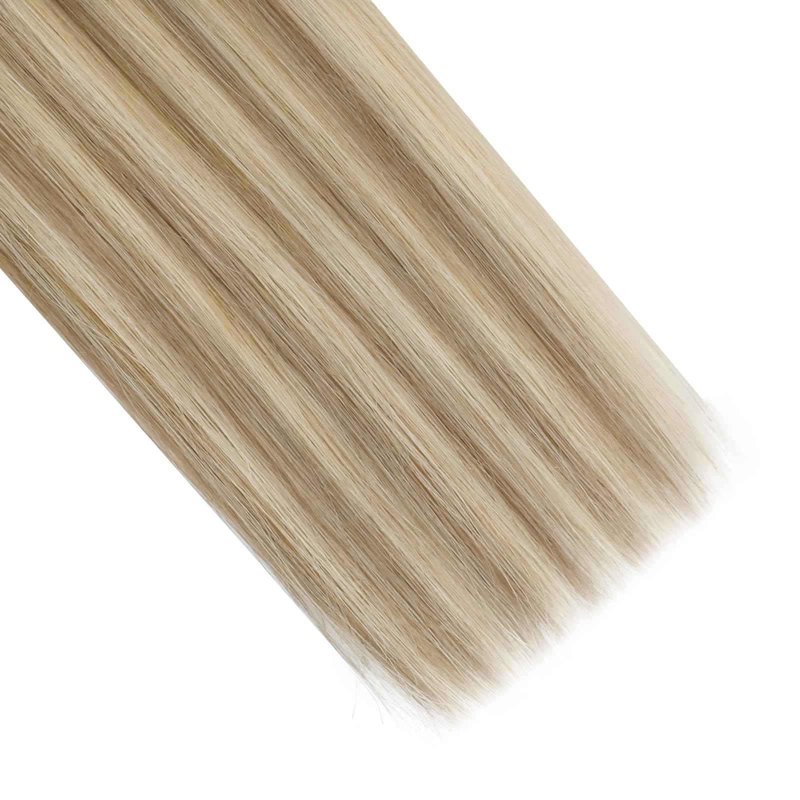 Full Shine U Tip Hair Extensions Human Hair Color 16P22 Blonde Highlighted Keratin Bond Human Hair Extensions 18 Inch Natural Remy Hair Fusion Extensions 50 Grams