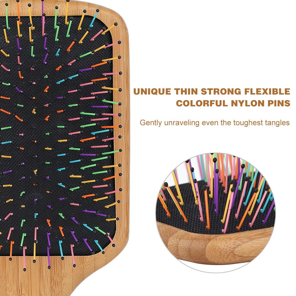 BLACK EGG Boar Bristle Hair Brush for Women Men Kid, Soft Natural Bristles Brush for Thin and Fine Hair, Restore Shine and Texture, Set includes Bamboo comb and 3 hair ties