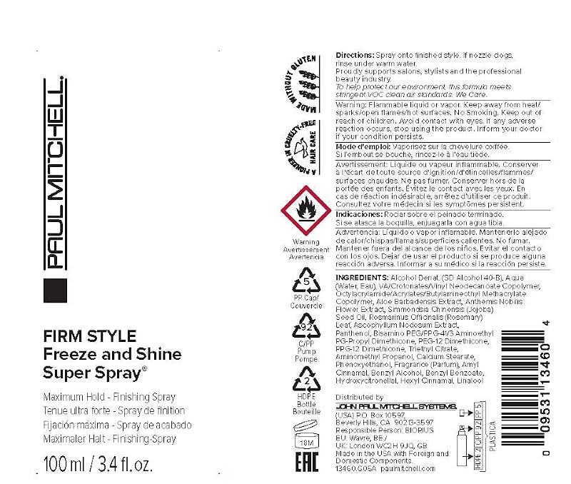 Paul Mitchell Freeze and Shine Hairspray – Maximum Hold for Coarse Hair
