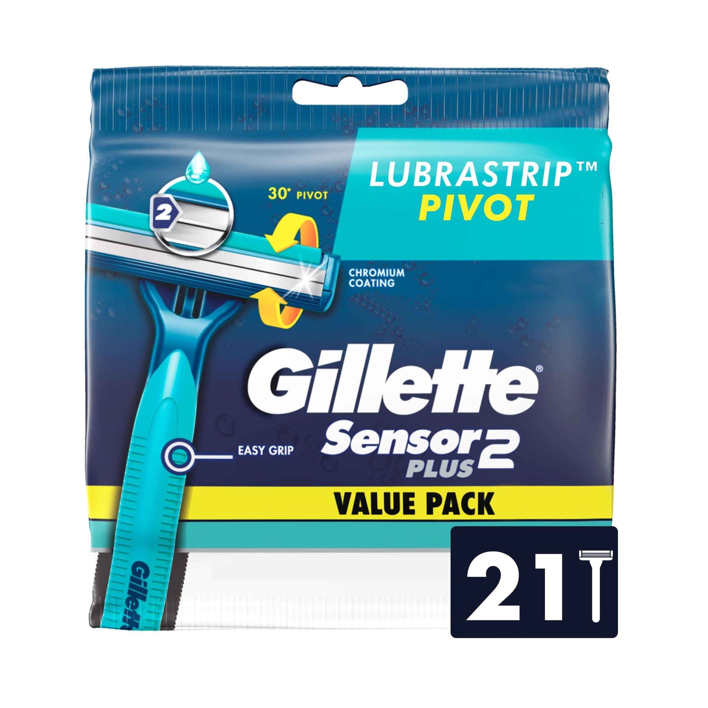 Sensor2 Plus Pivot Men's Disposable Razor, 21 Razors