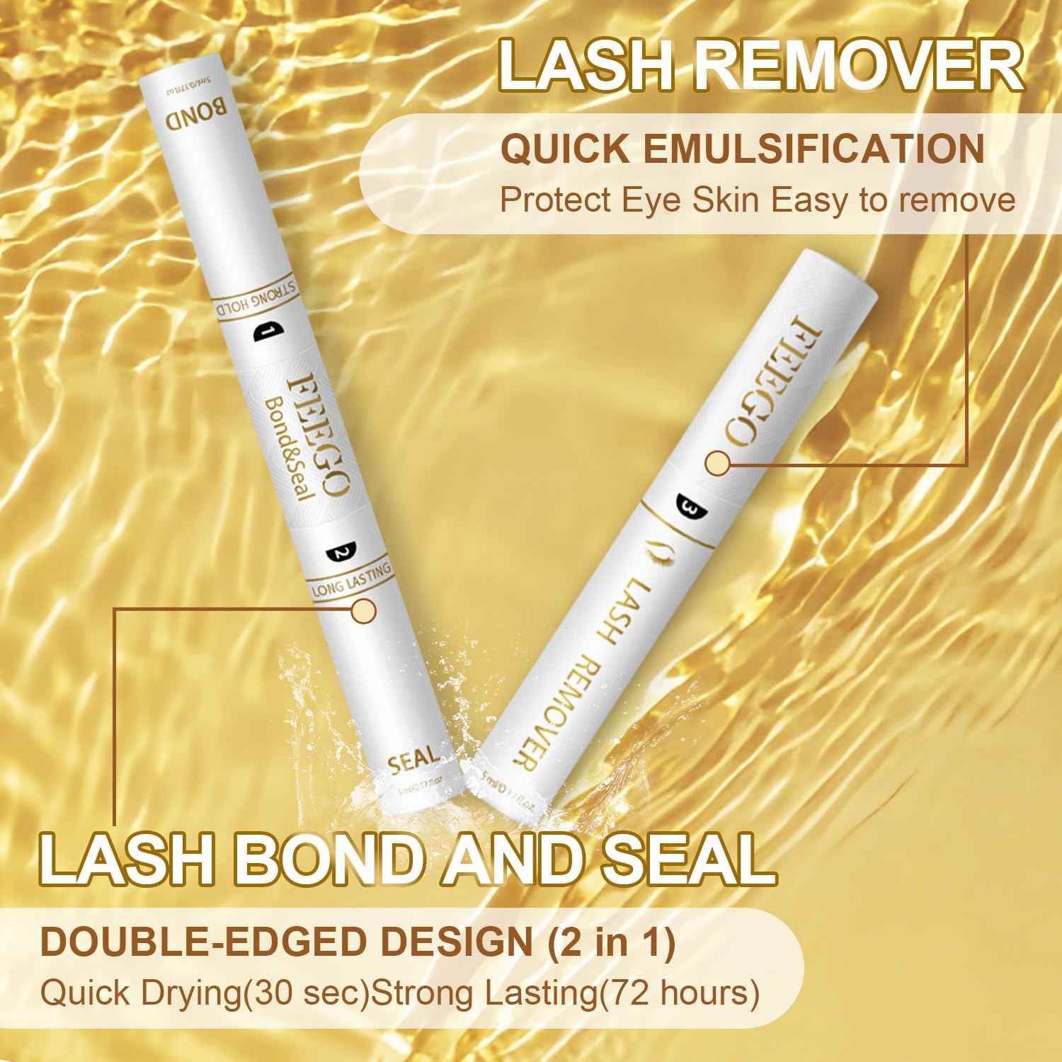 FEEGO Volume Lash Clusters Kit Eyelash Extensions Kit Lash Clusters DIY Lash 280pcs Individual Lashes Clusters 60D+80D D Curl Lashes, Double-headed mascara brush, Remover (6080D Charming Kit)