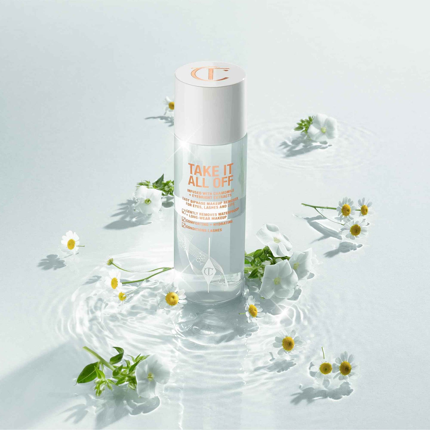 Charlotte Tilbury Take It All Off Makeup Remover - Bi-Phase Cleansing Oil Makeup Remover Enriched with Soothing Camomile to Condition Lashes & Lips - Removes Waterproof Formulas (120ml)